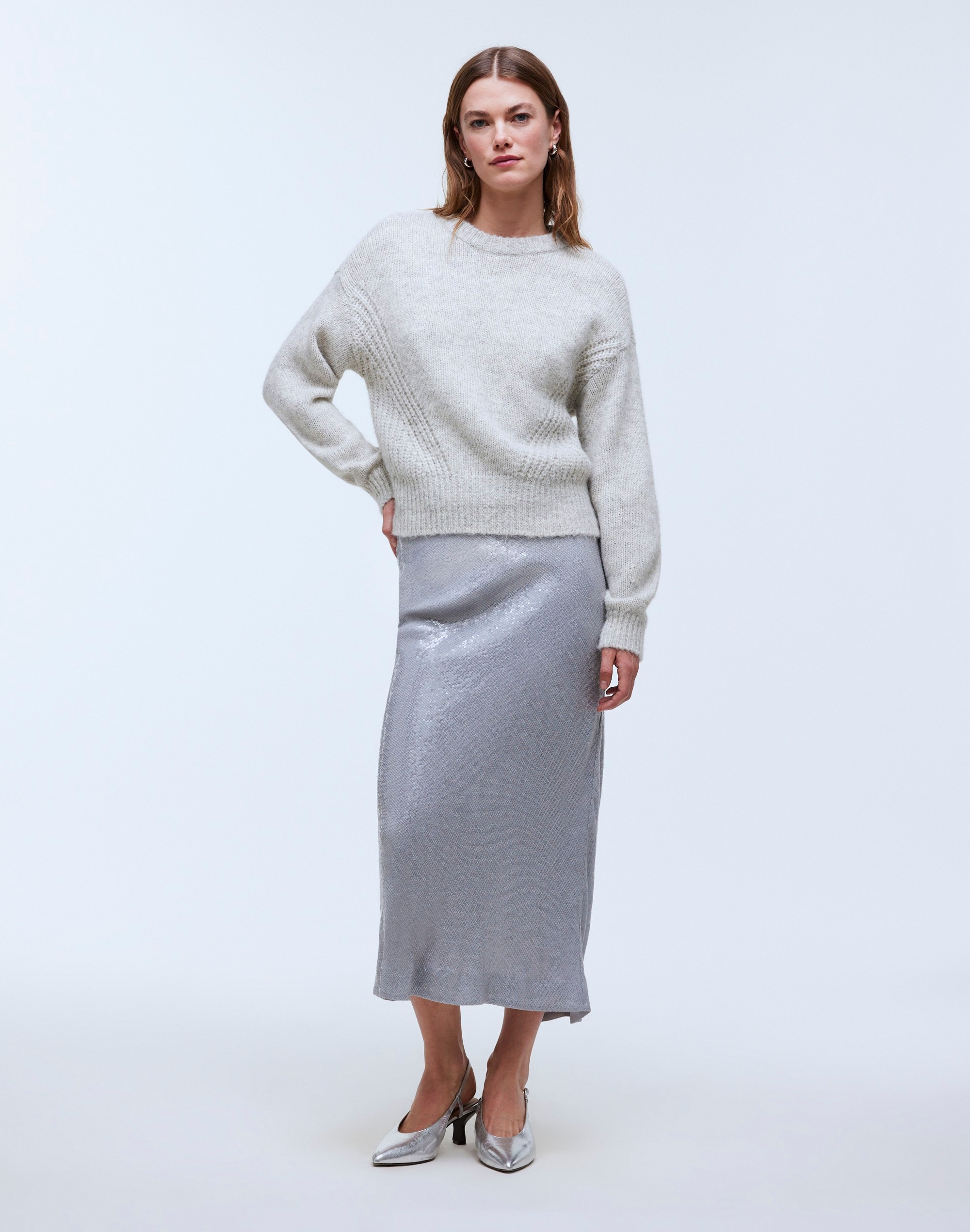 sequin midi skirt