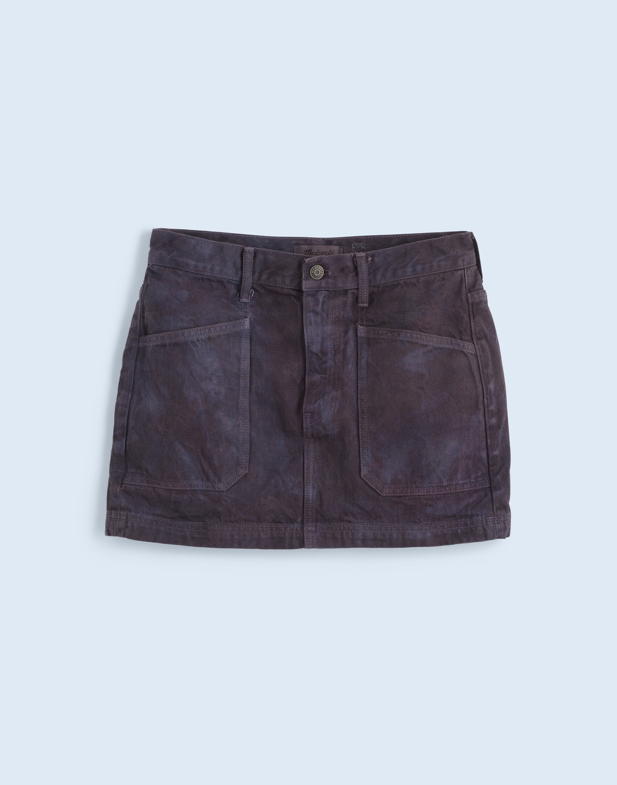 Madewell x MN Dye Studio Denim Patch-Pocket Micro Mini Skirt