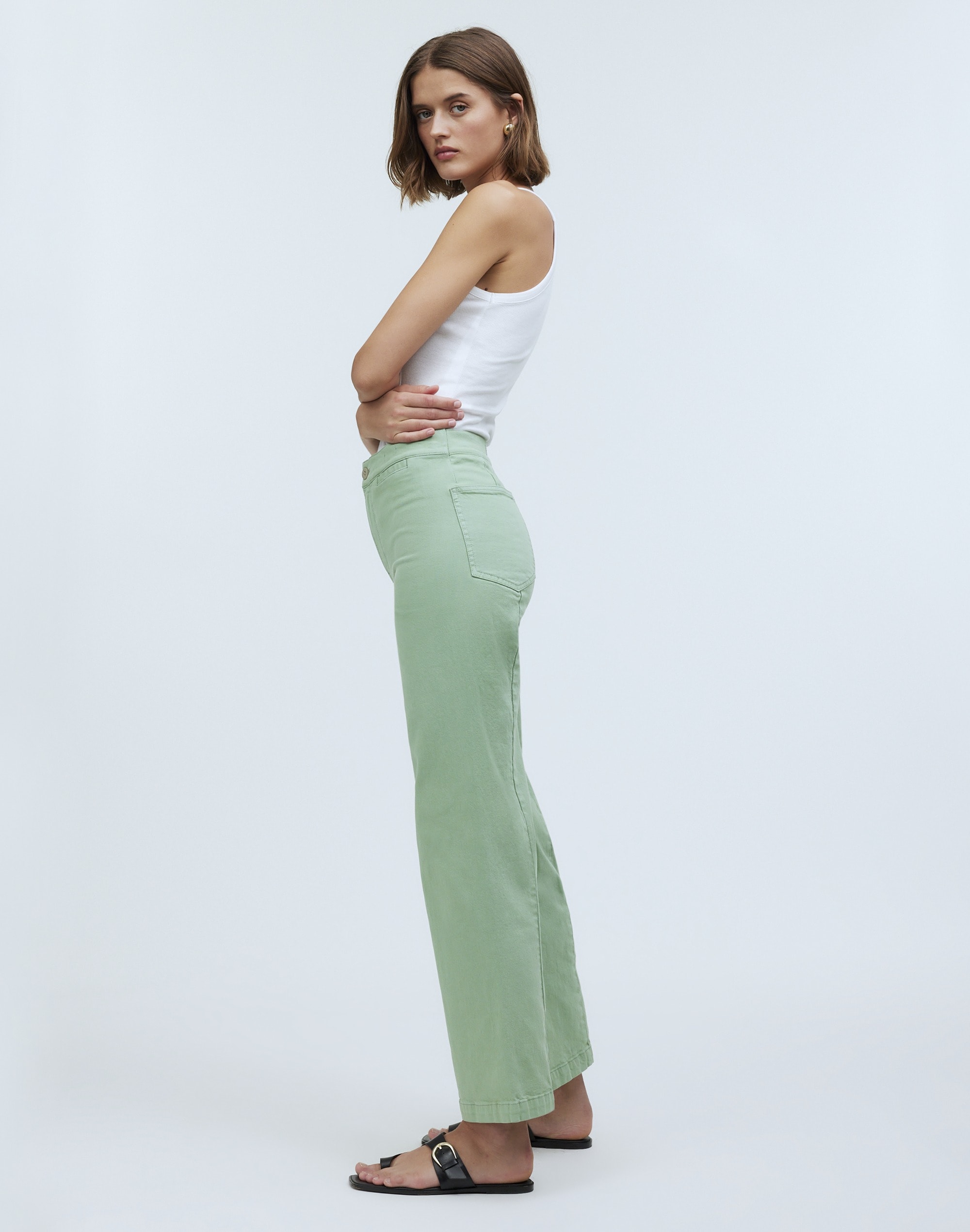 The Emmett Wide-Leg Crop Pant: Welt Pocket Edition