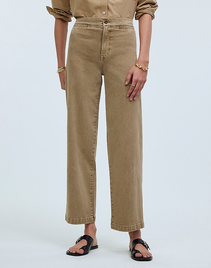 Women's High Waisted Pleated Pants Casual Work Tapered Ankle Cropped Trouser  with Pockets, Khaki, Medium : : Clothing, Shoes & Accessories