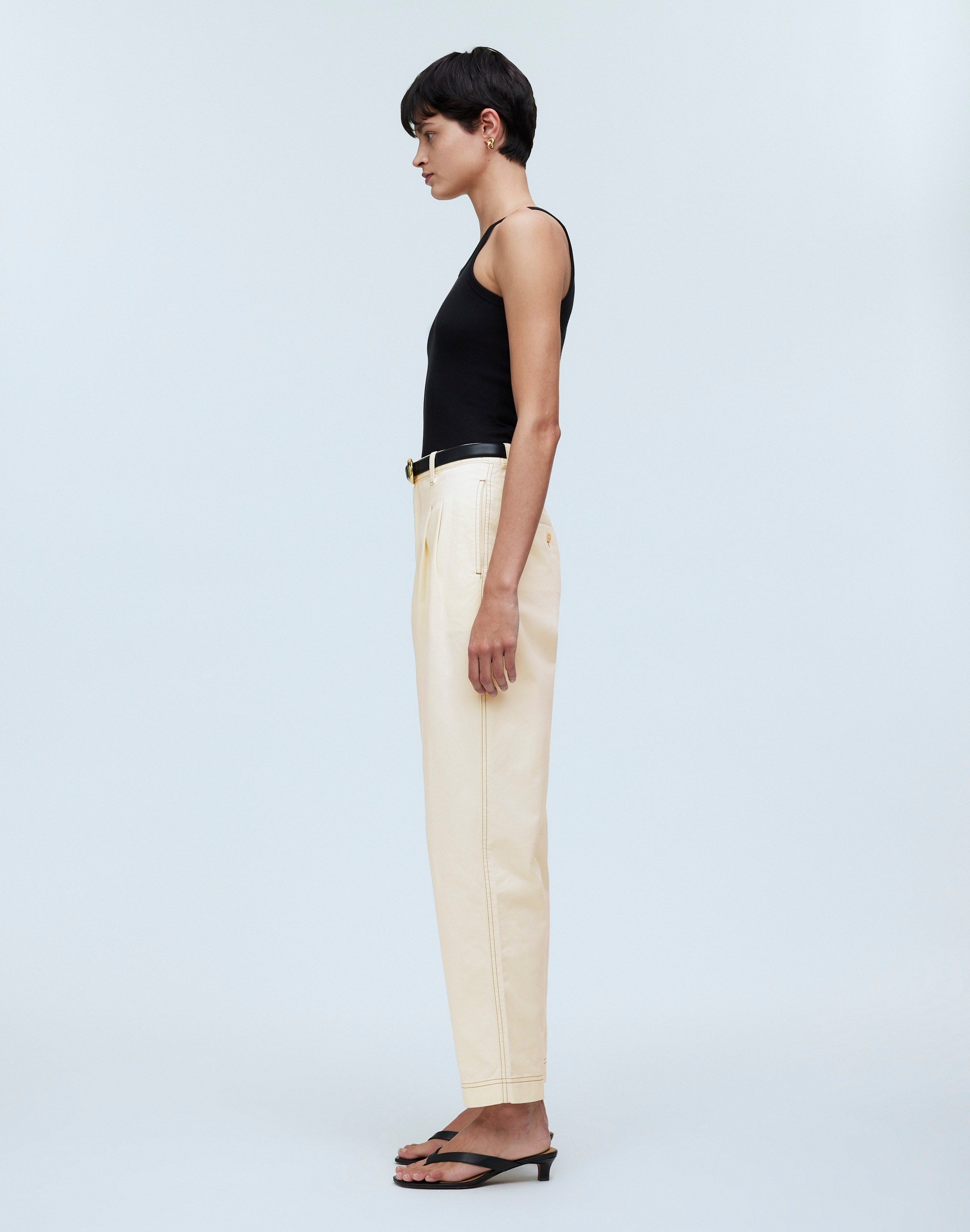 Pleated Straight Pants