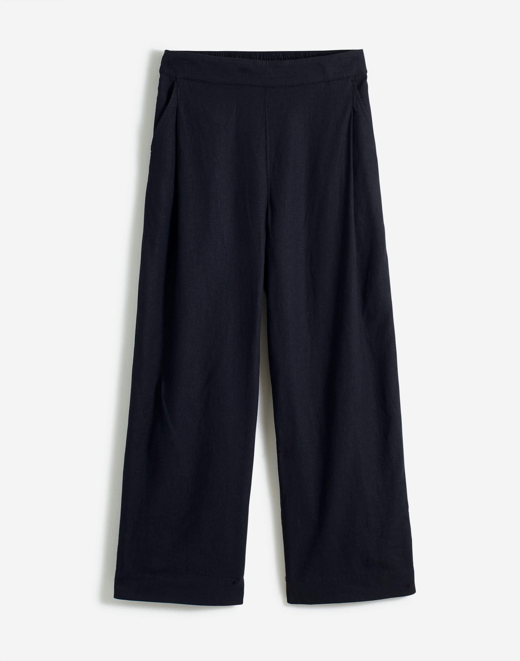 Tall Pull-On Straight Crop Pants in Linen Blend in true black image 6