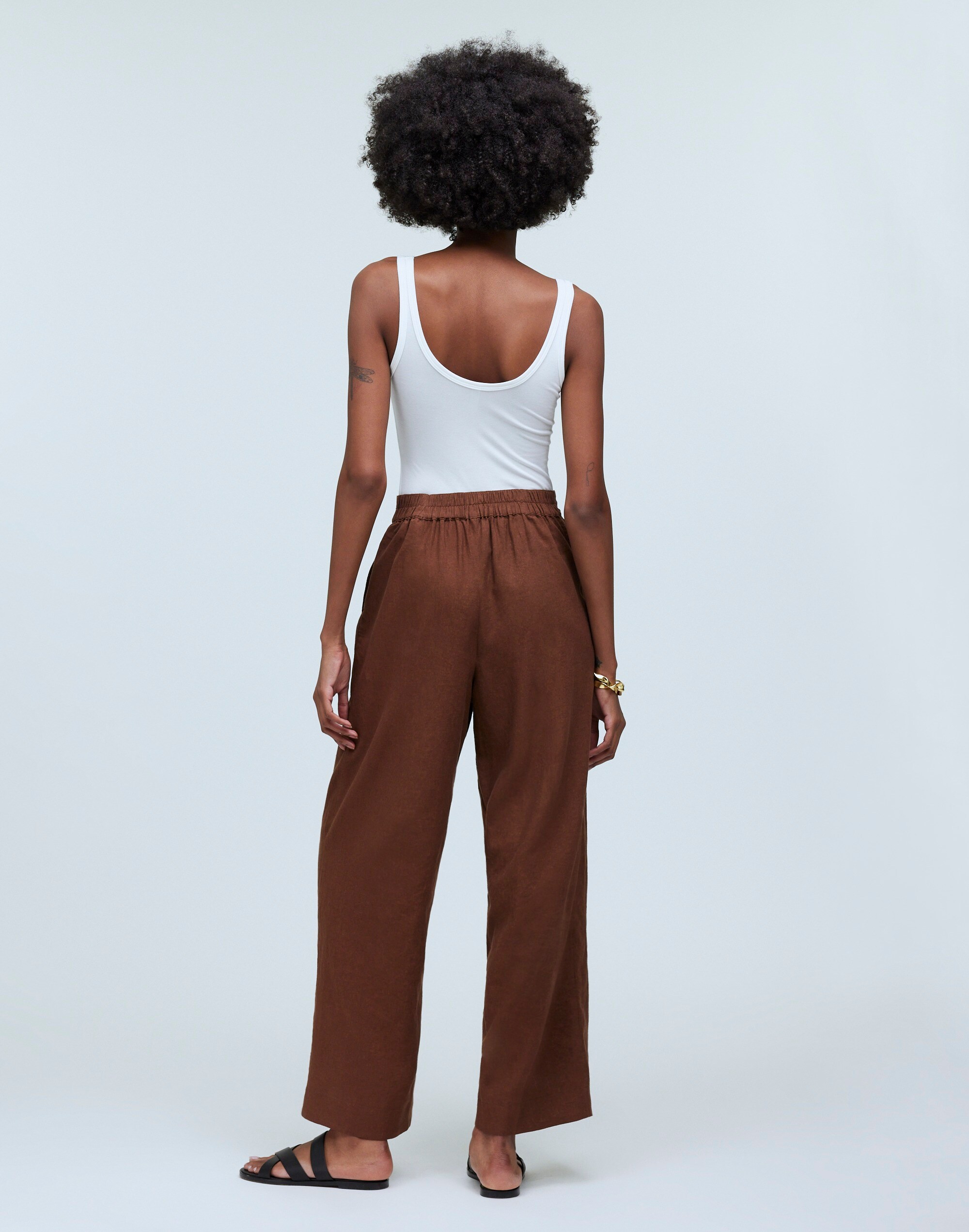 Tall Pull-On Straight Crop Pants in Linen Blend