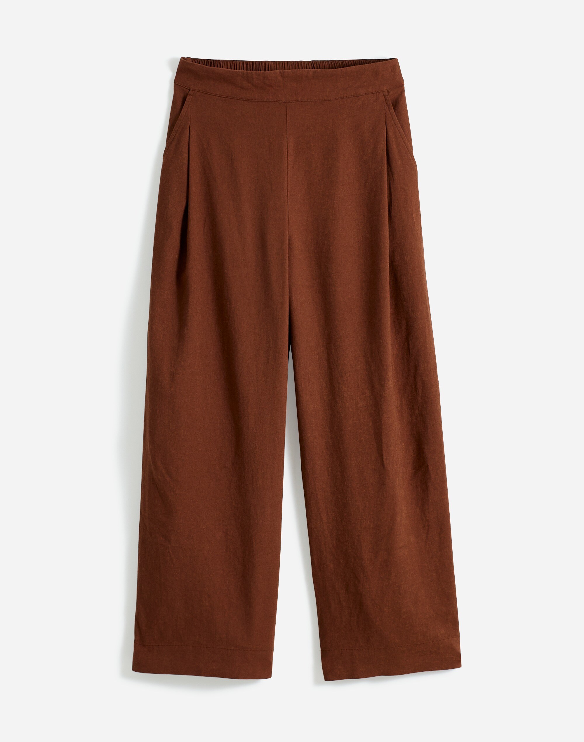 Tall Pull-On Straight Crop Pants in Linen Blend