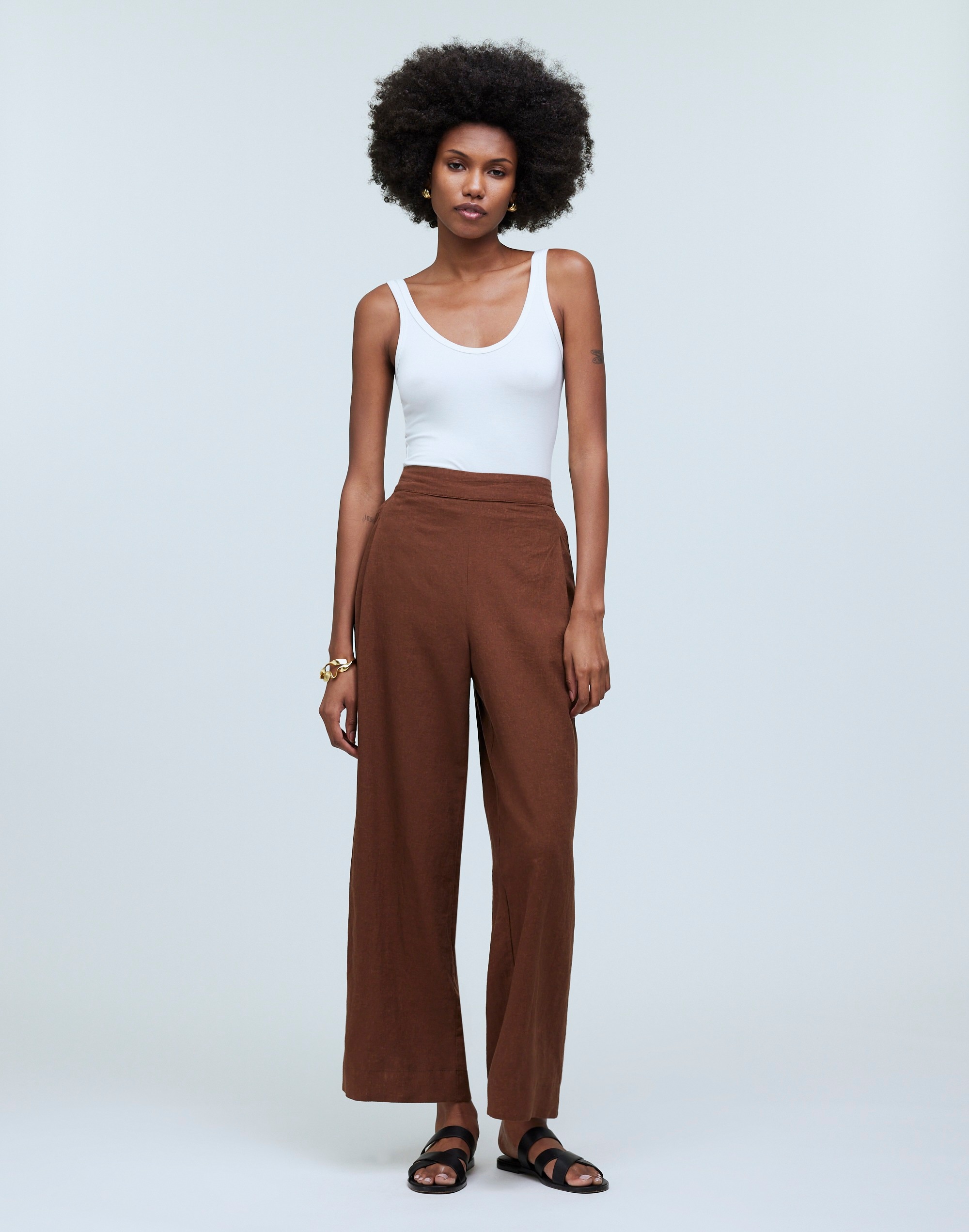 Mw Pull-on Straight Crop Pants In Forage
