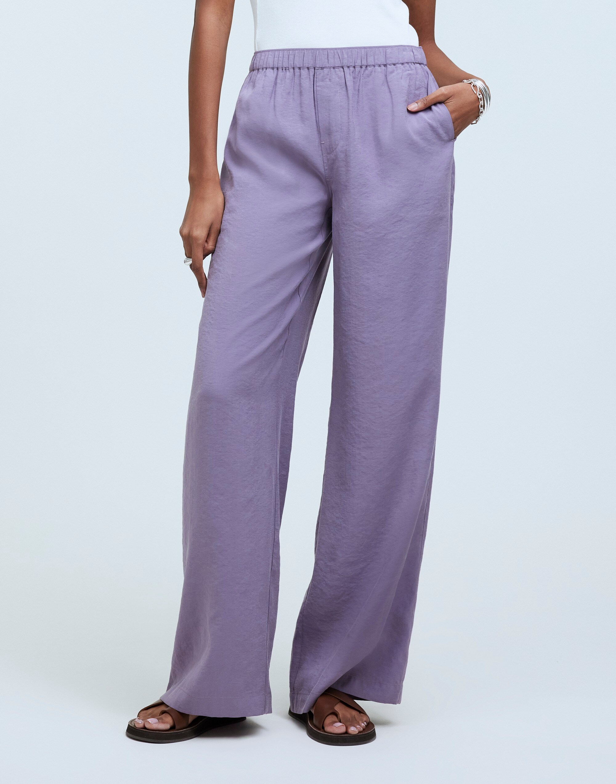 Pull-On Wide-Leg Pants in Softdrape