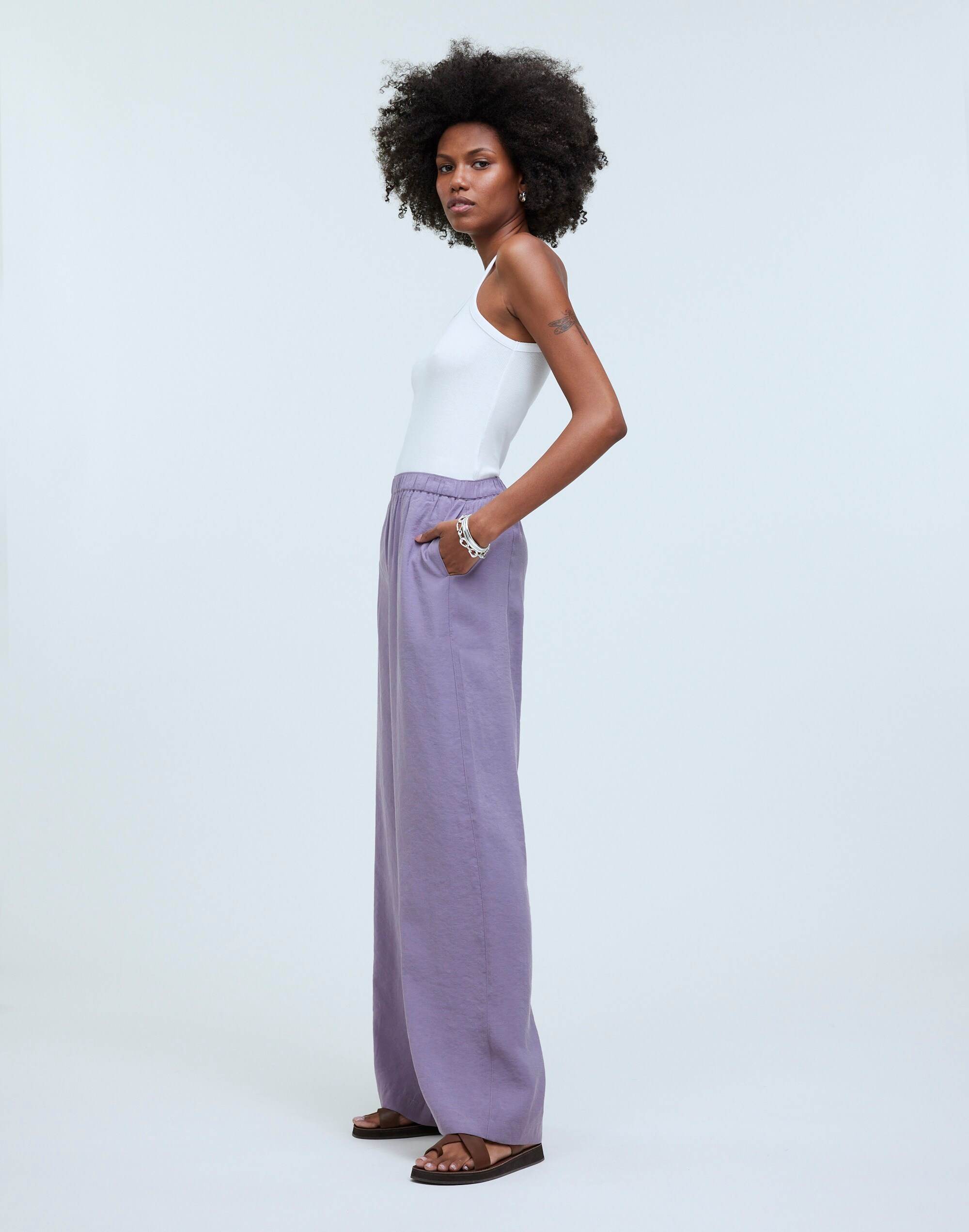 Pull-On Wide-Leg Pants in Softdrape