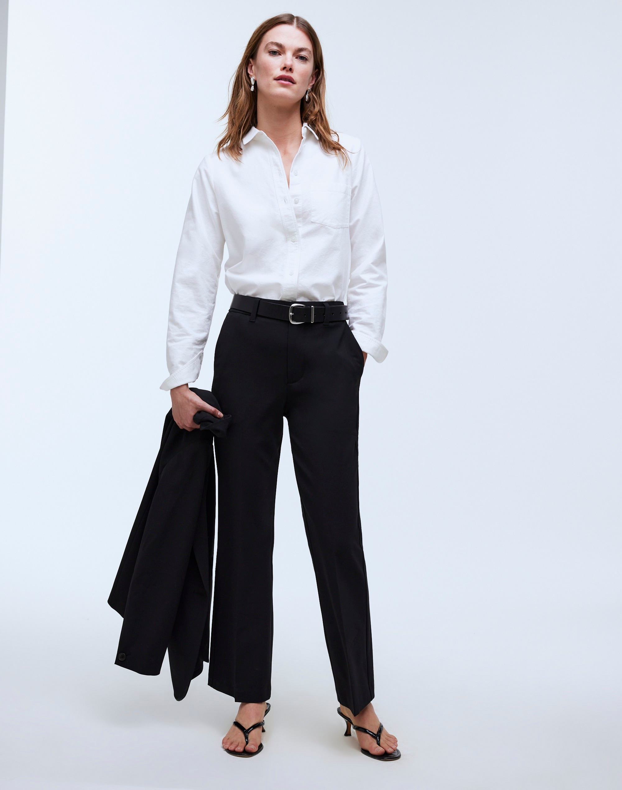Mw Flare Ankle Pants In True Black