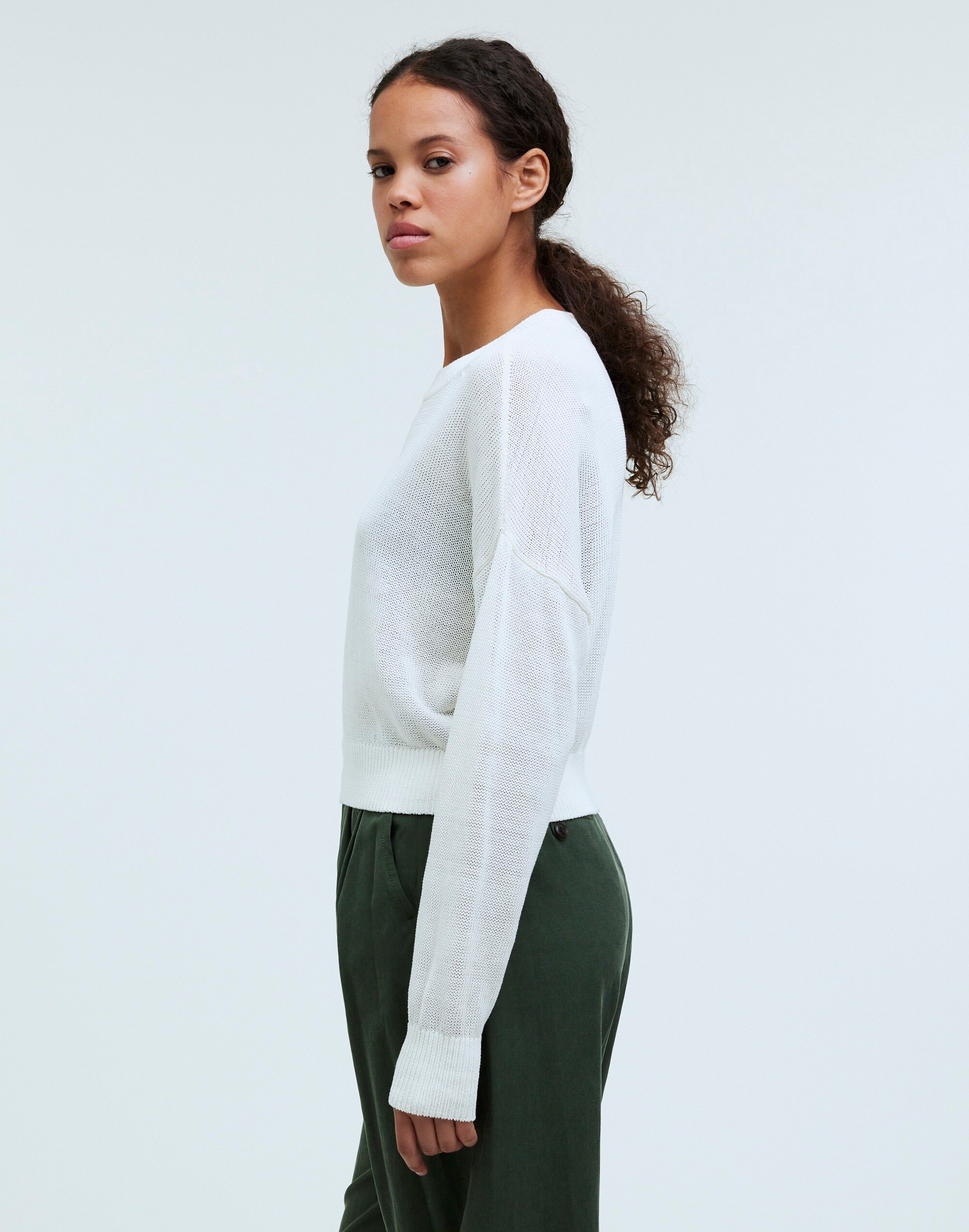 Loose-Knit Crewneck Sweater