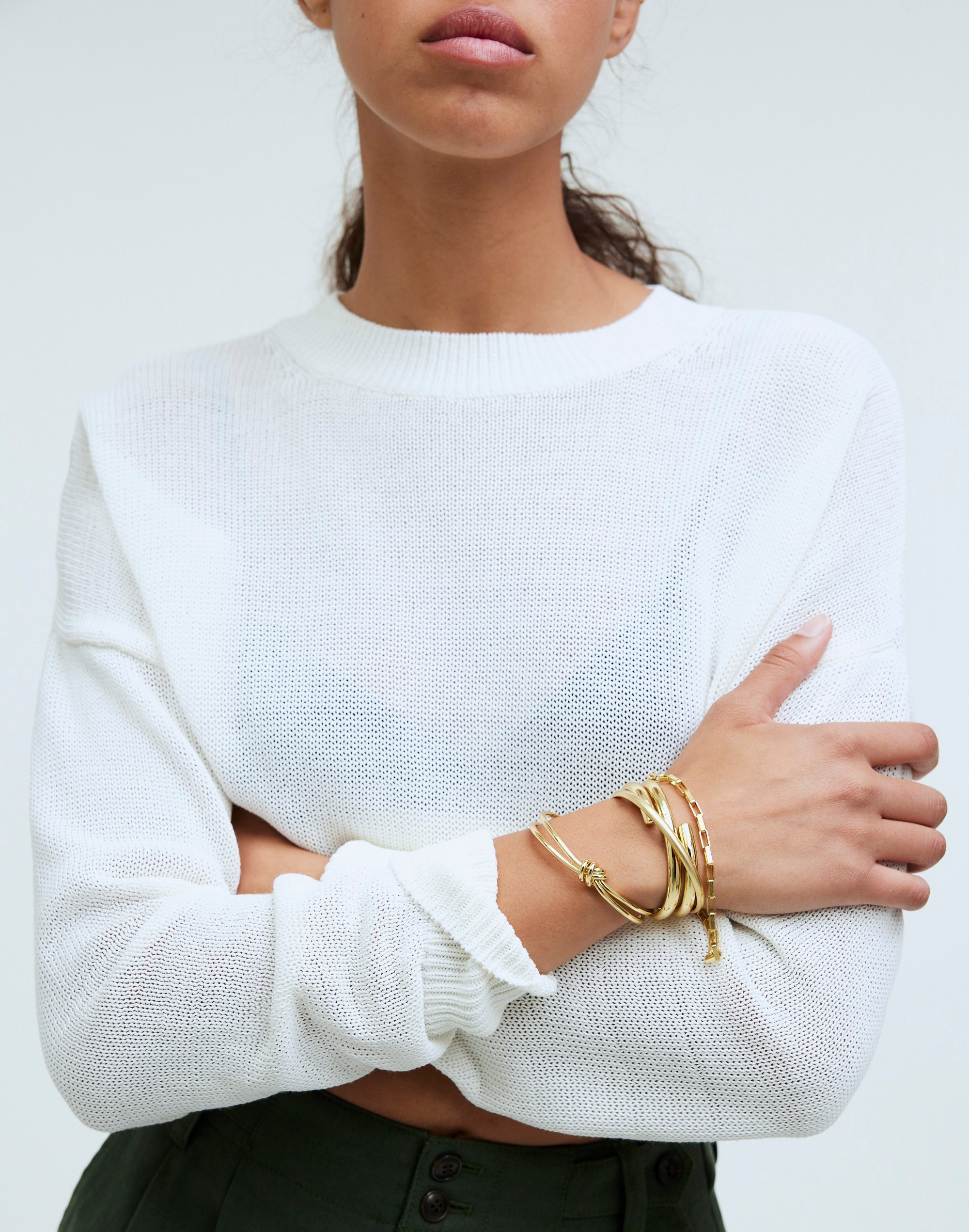 Loose-Knit Crewneck Sweater