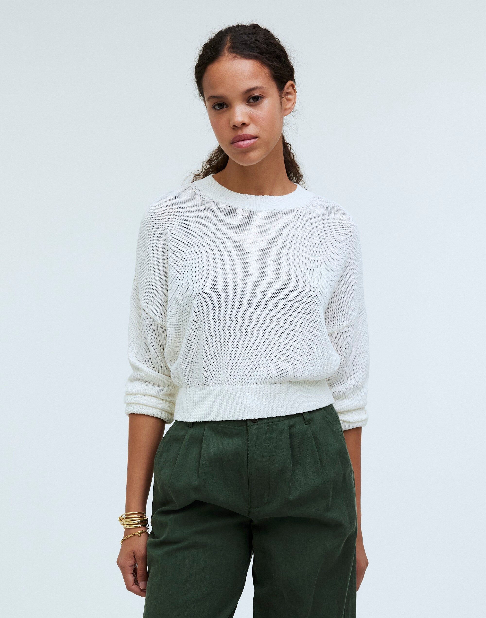 Loose-Knit Crewneck Sweater