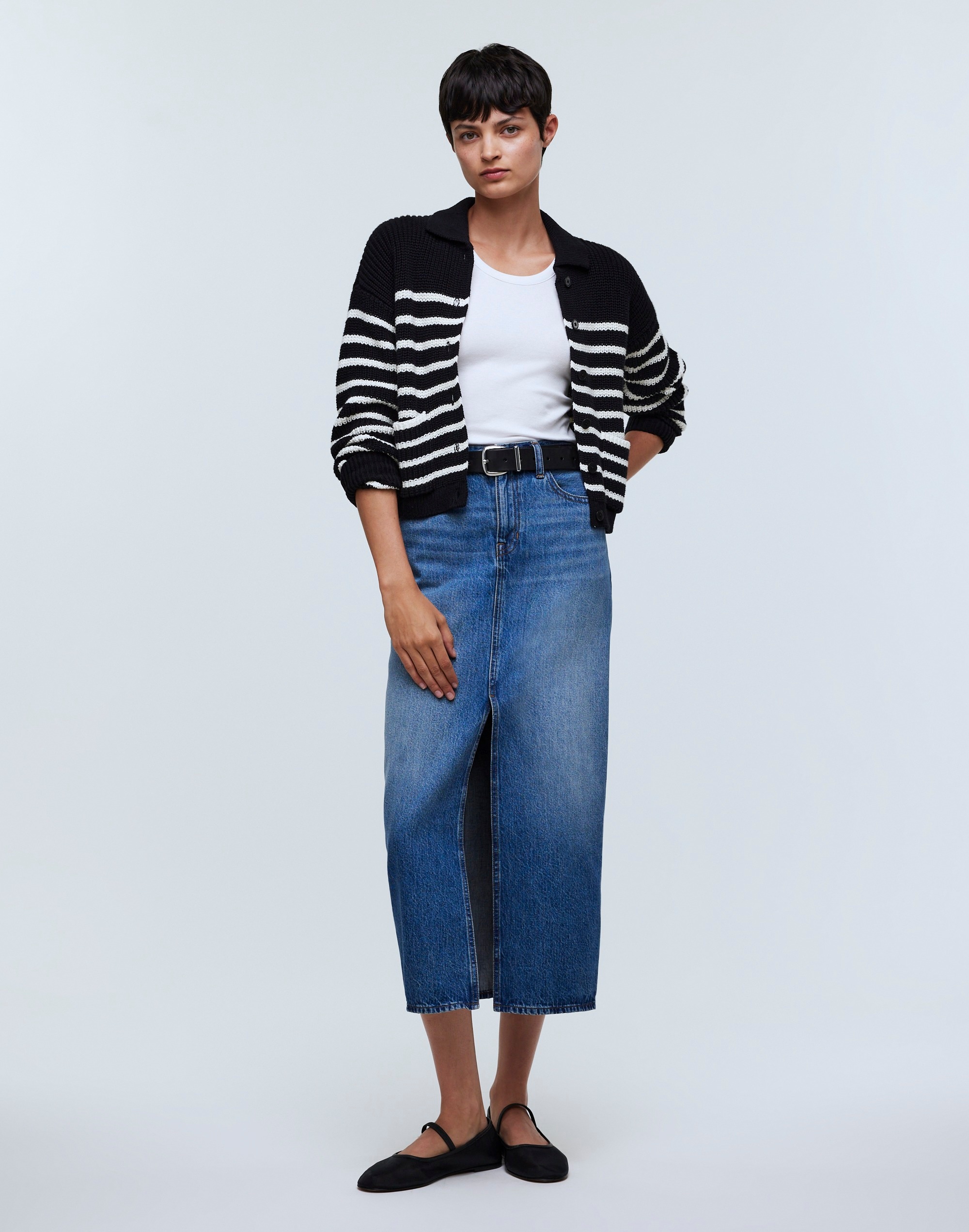 Ribbed Polo Cardigan Sweater