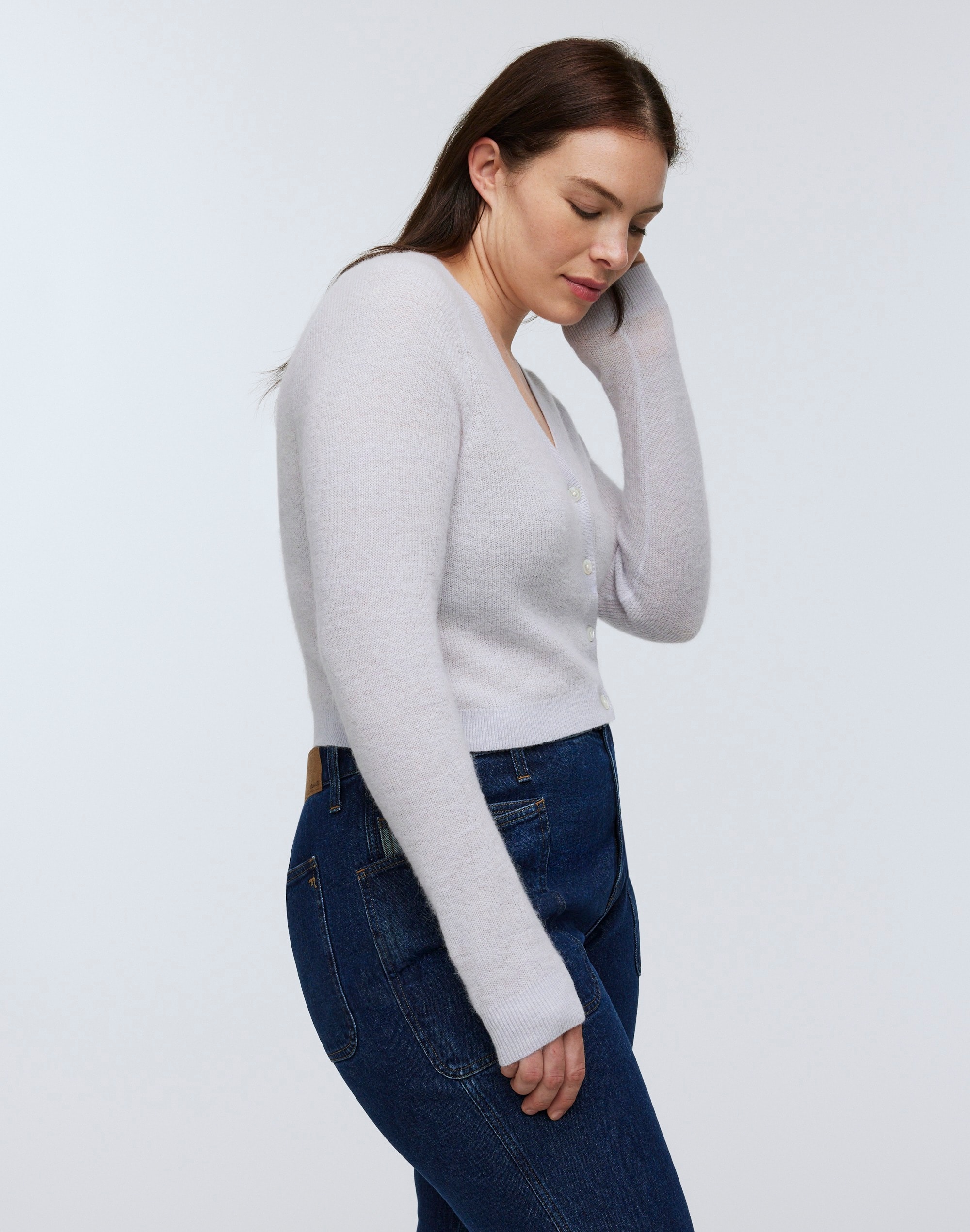 Alpaca-Blend V-Neck Cardigan Sweater