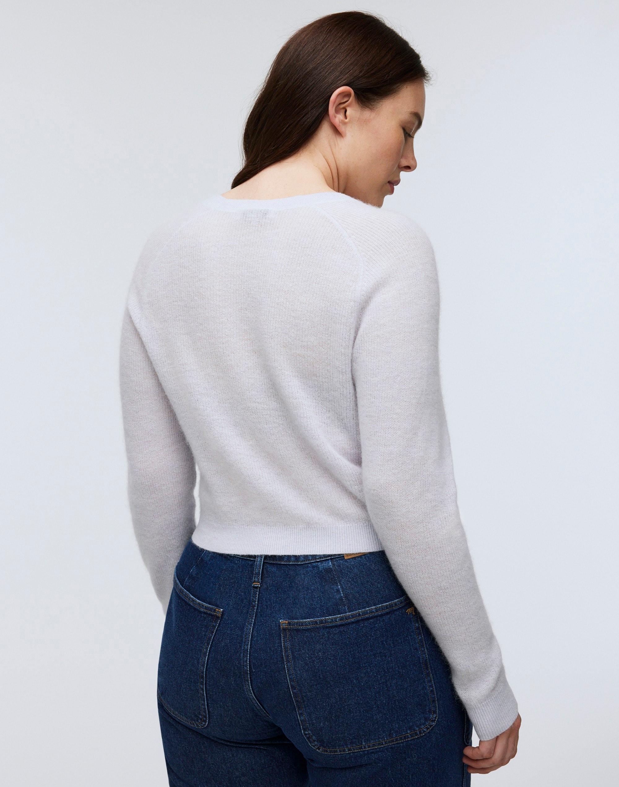 Alpaca-Blend V-Neck Cardigan Sweater