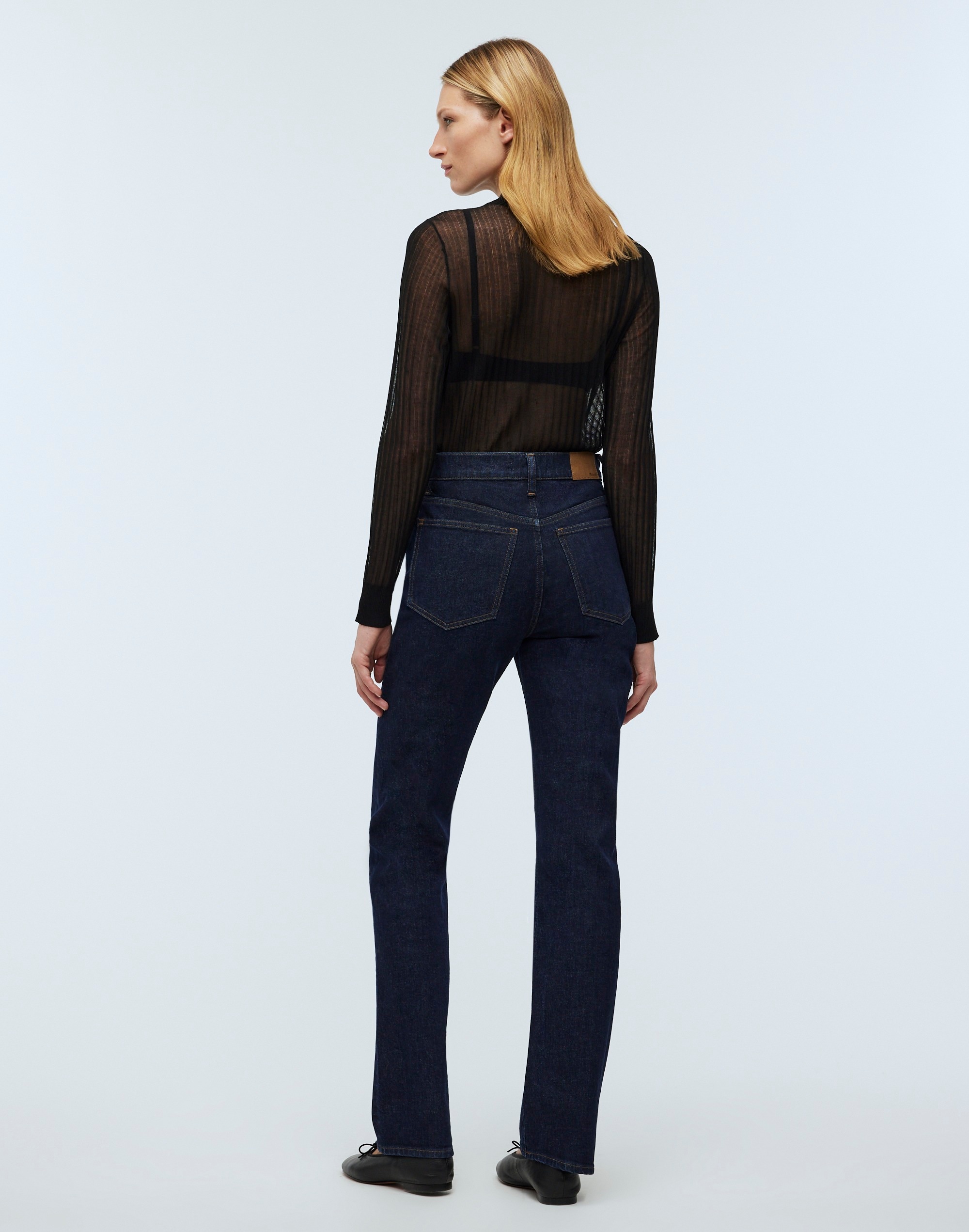 Semi-Sheer Mockneck Sweater Top