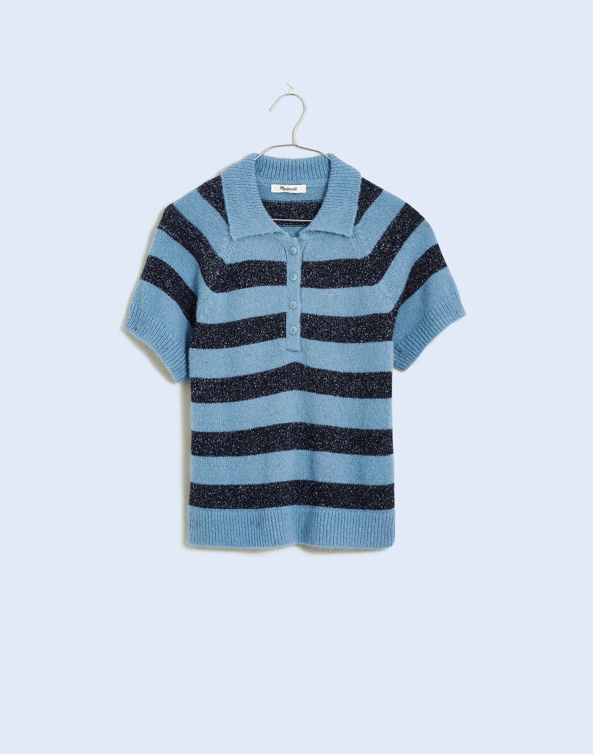 Raglan Polo Sweater Tee in Stripe