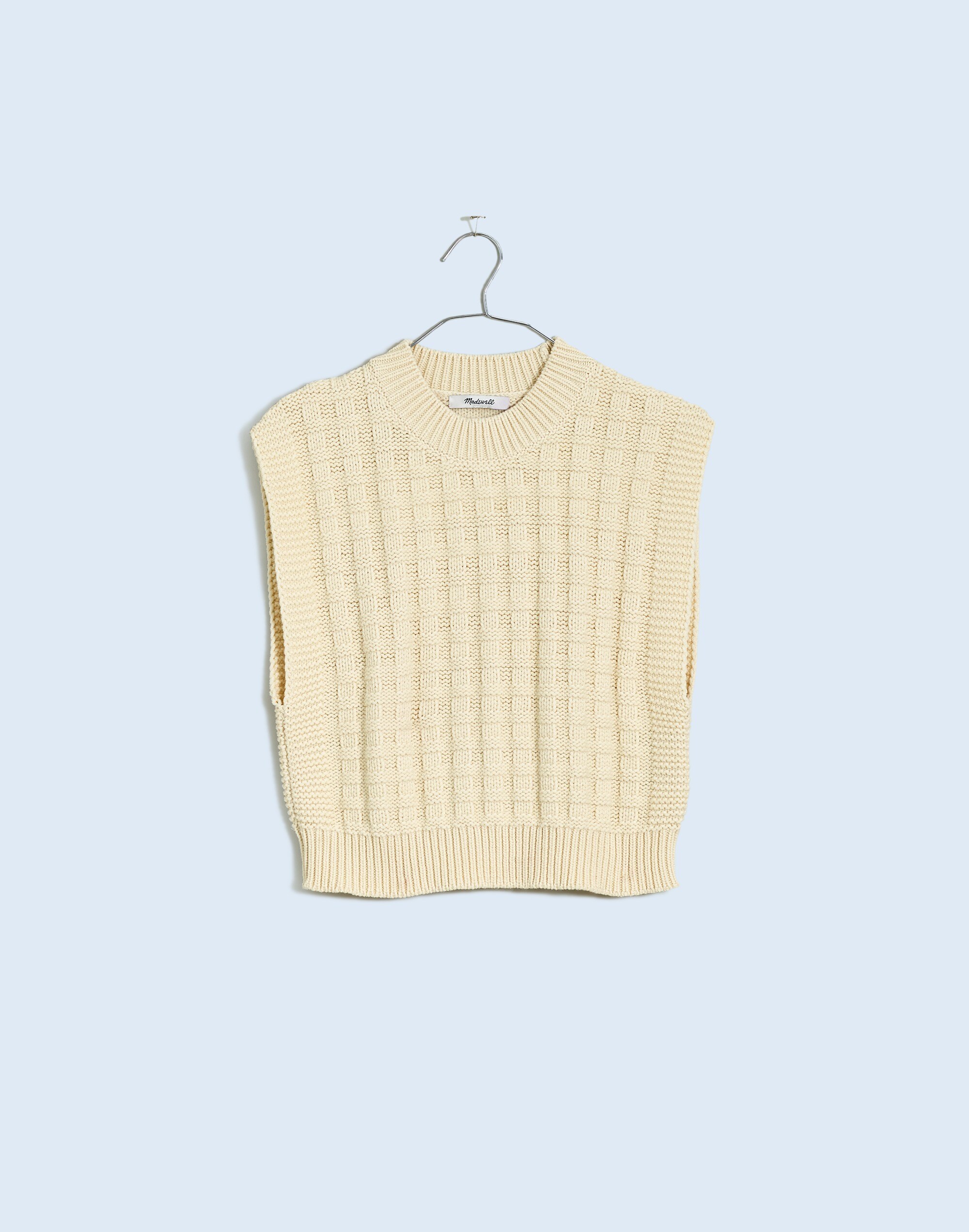 Checkered-Stitch Wedge Sweater Vest