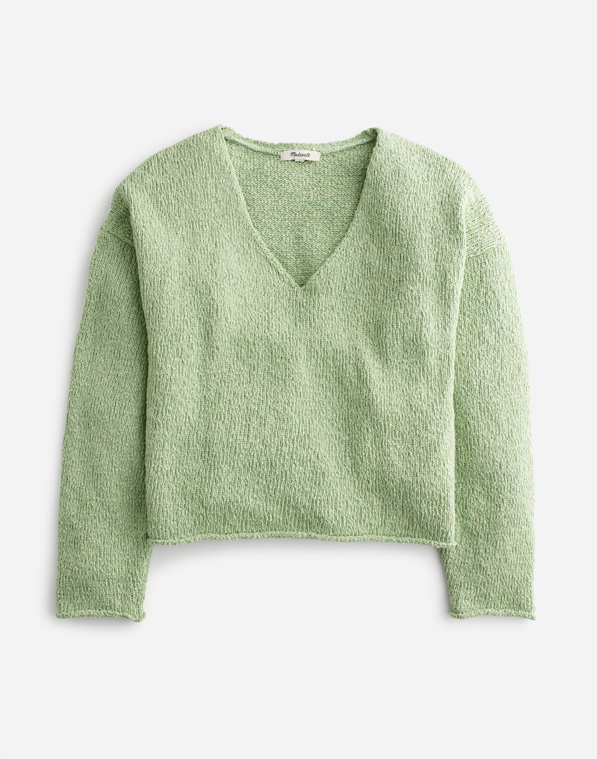 Mw Deep-v Boxy Sweater In Pistachio