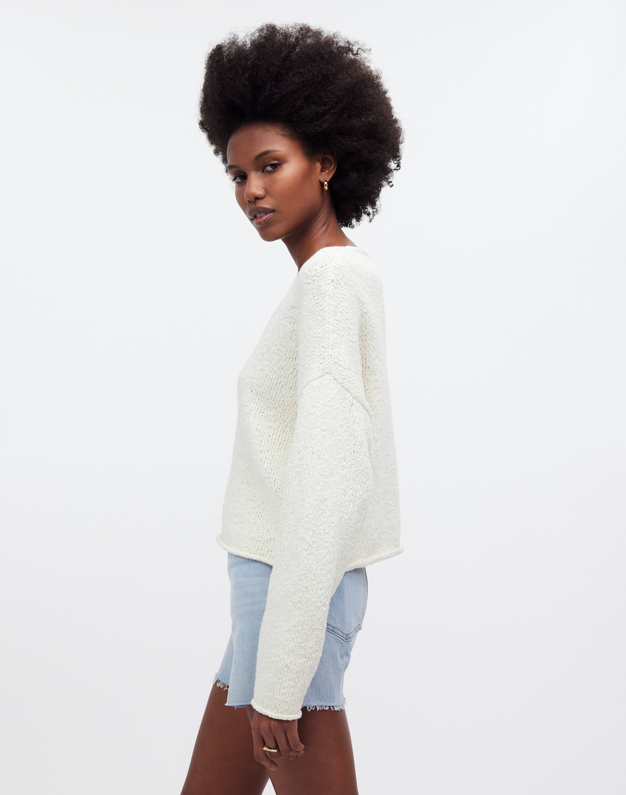 Deep-V Boxy Sweater