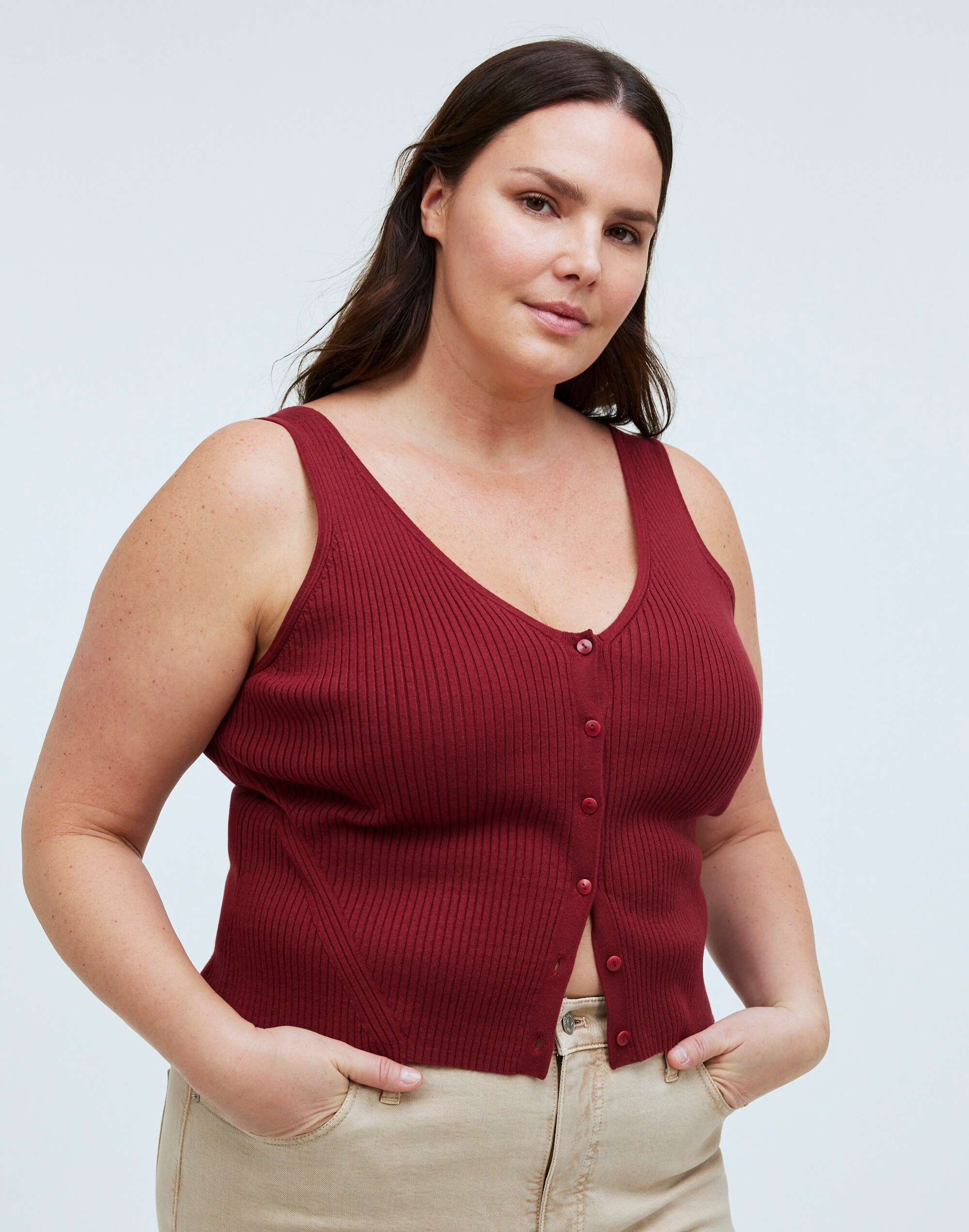 The Signature Knit Button-Front Sweater Tank