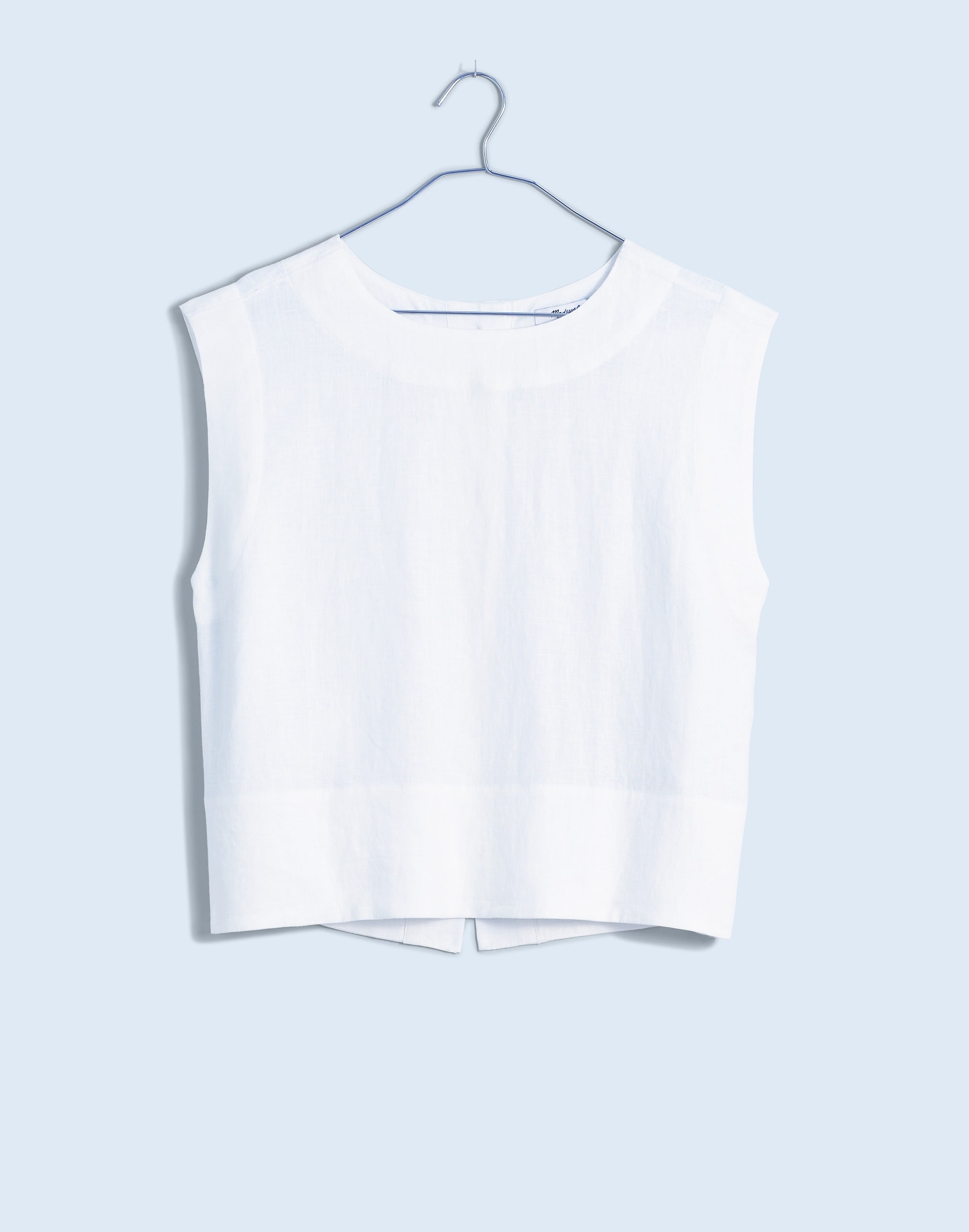 Bateau-Neck Tank in 100% Linen