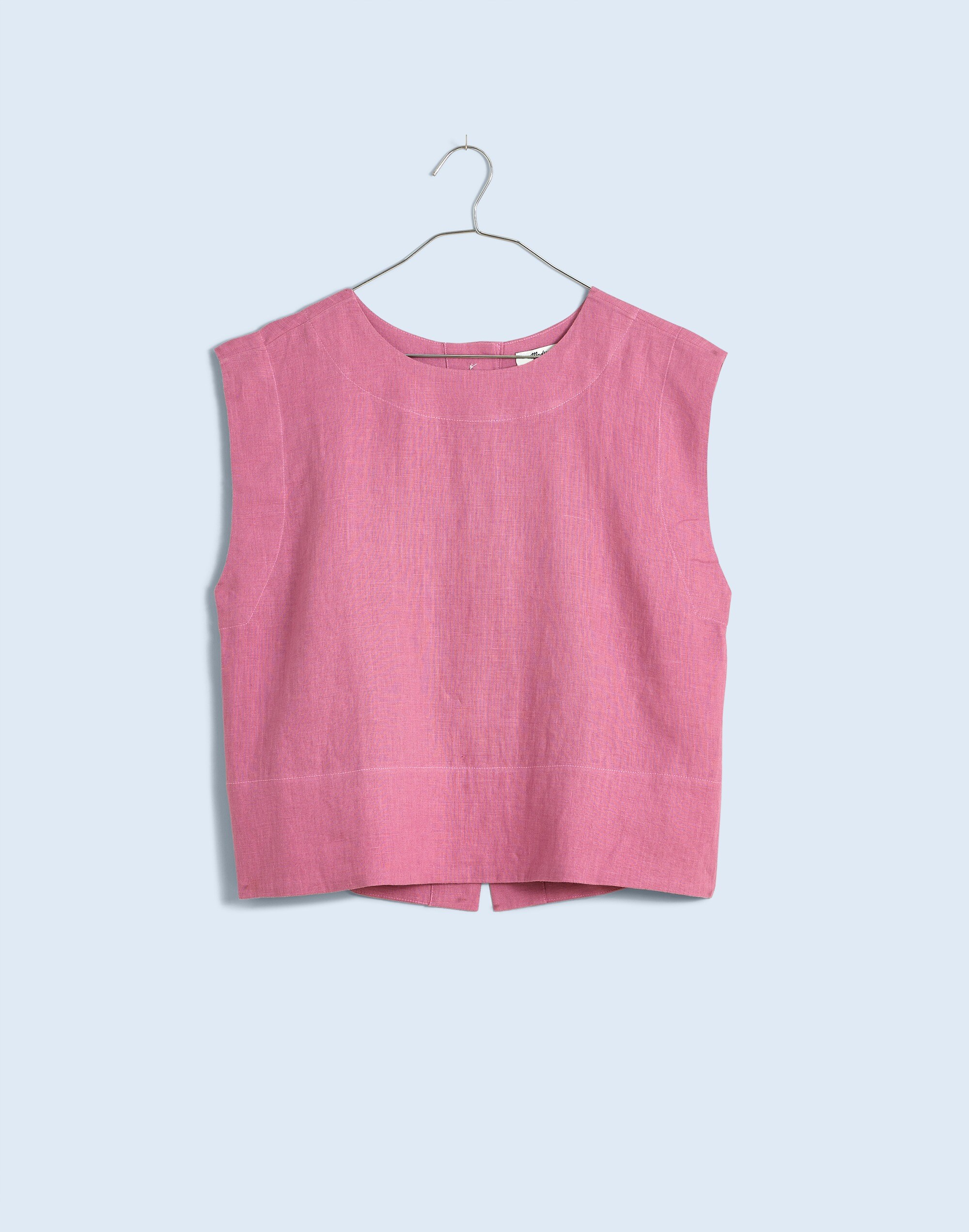 Bateau-Neck Tank in 100% Linen