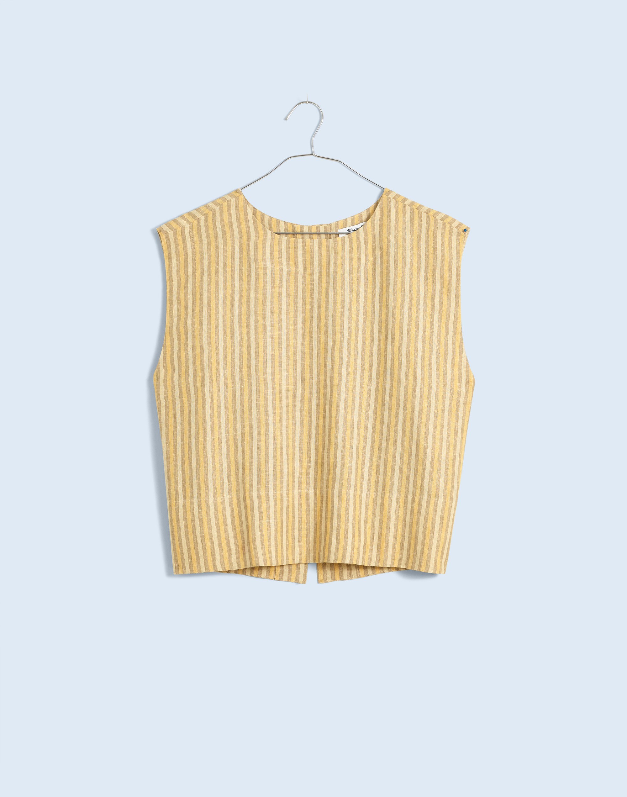 Bateau-Neck Tank in 100% Linen
