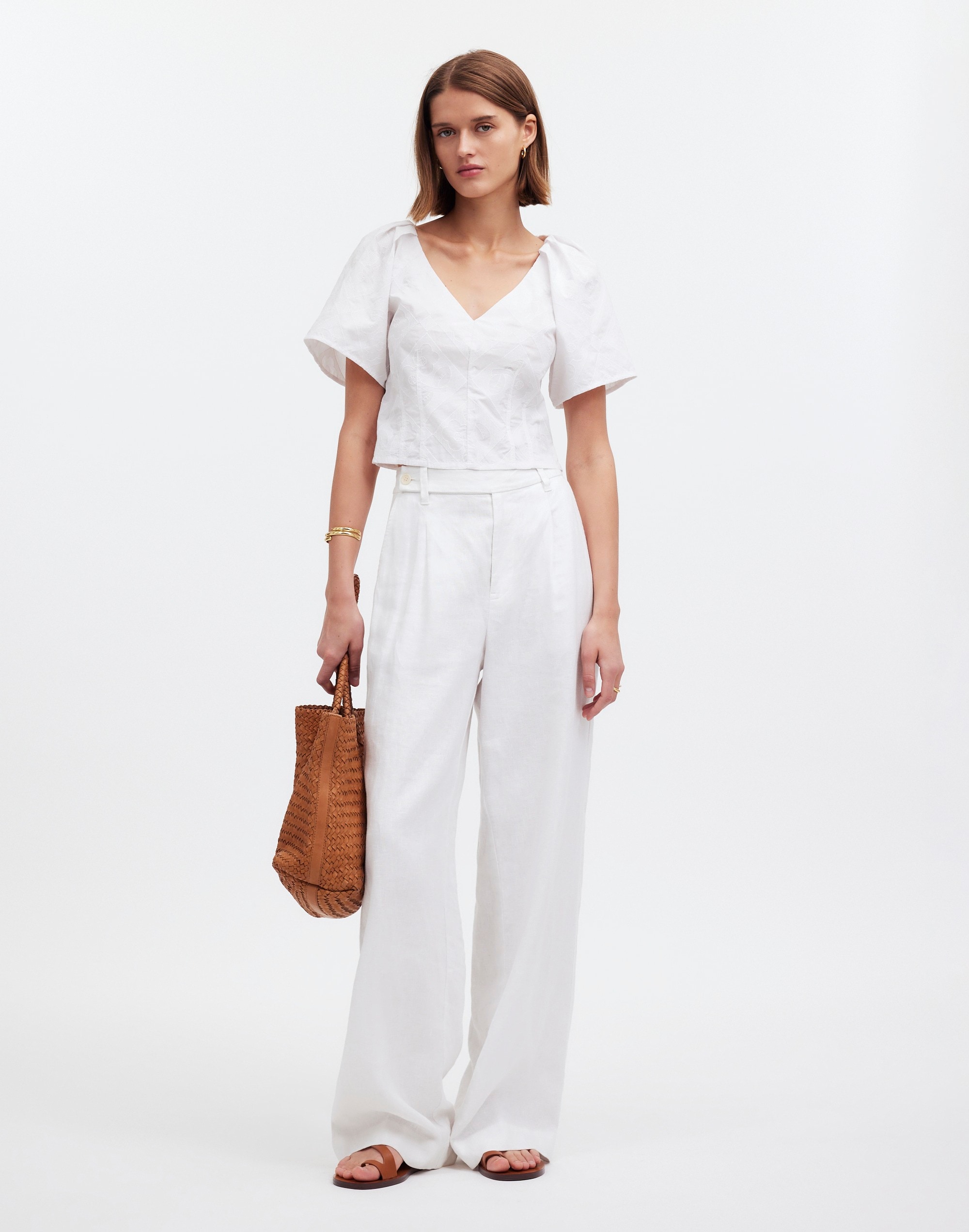 Darted V-Neck Top in Floral