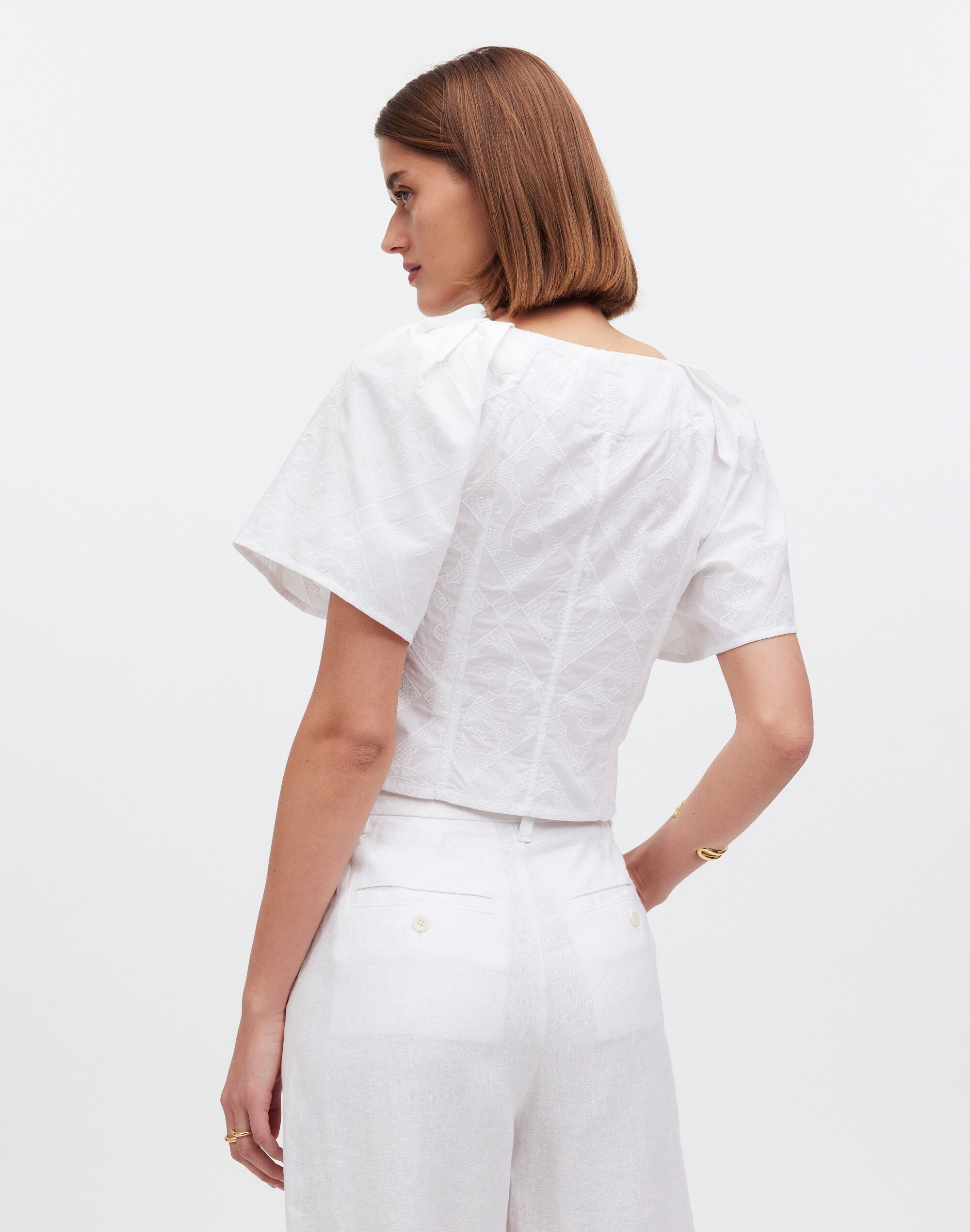 Darted V-Neck Top in Floral