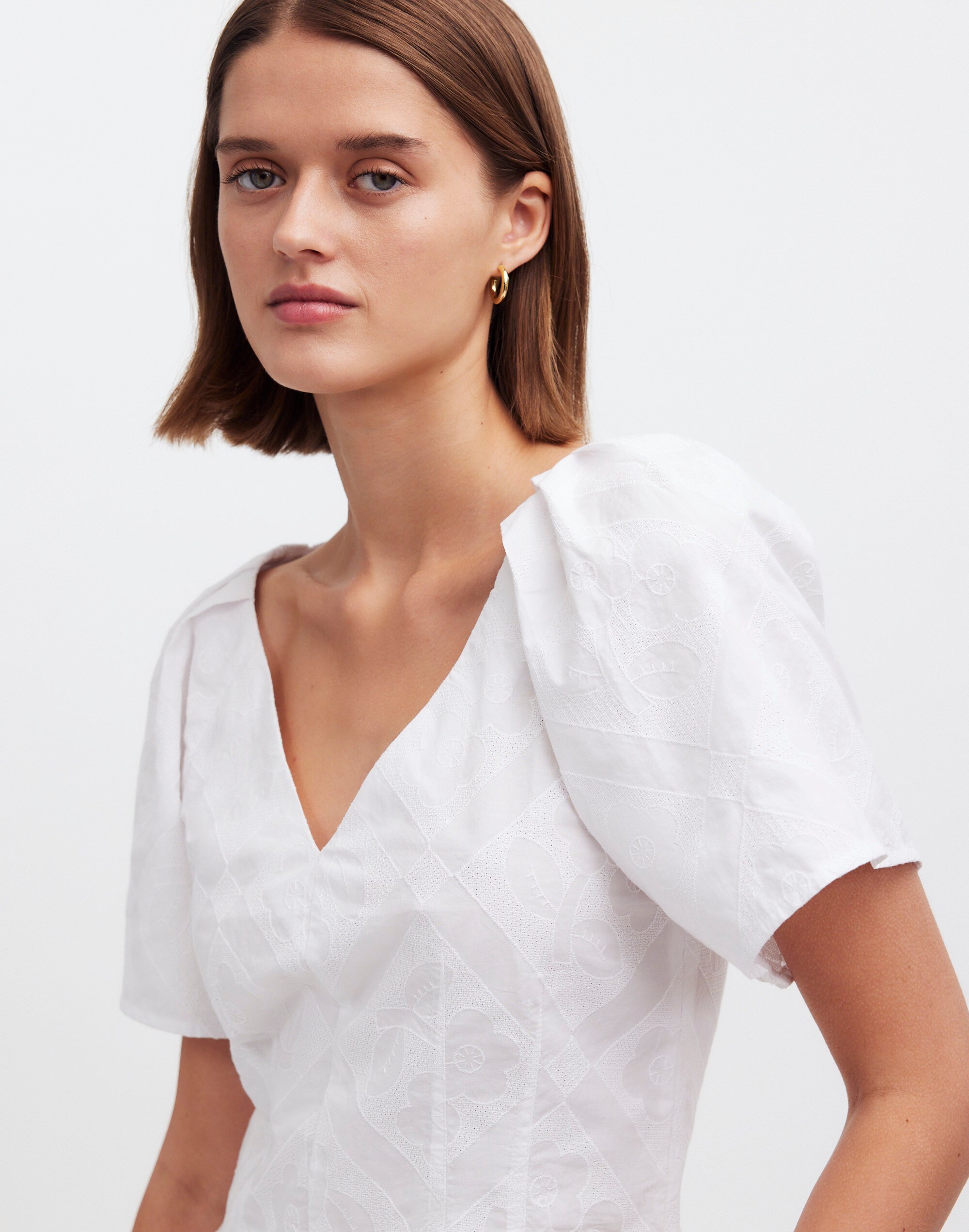 Darted V-Neck Top in Floral