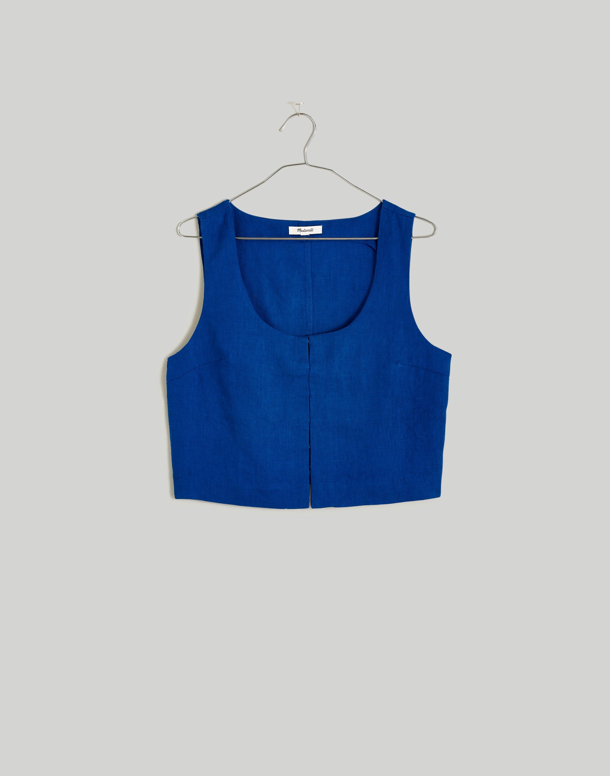 Scoopneck Crop Tank in 100% Linen