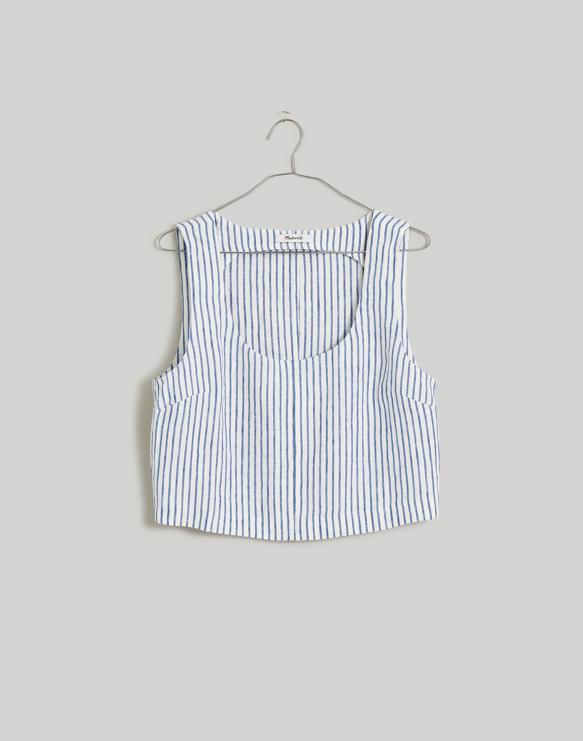 Scoopneck Crop Tank in 100% Linen