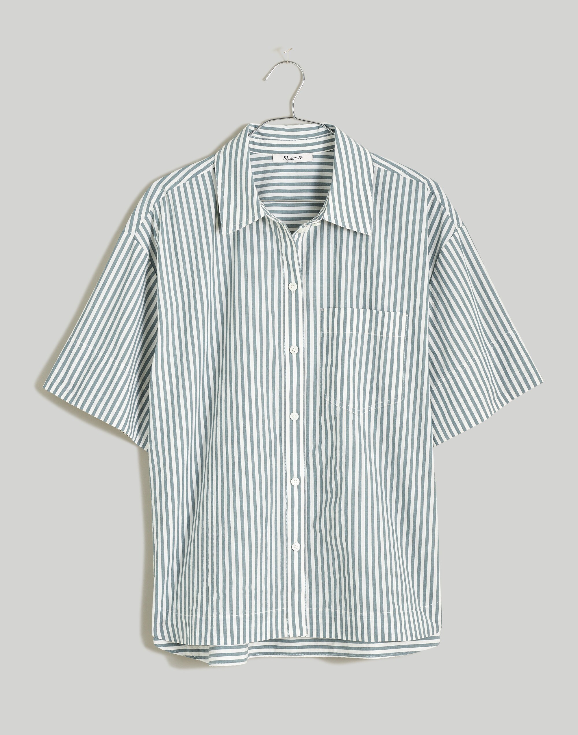 Oversized Boxy Button-Up Shirt in Signature Poplin