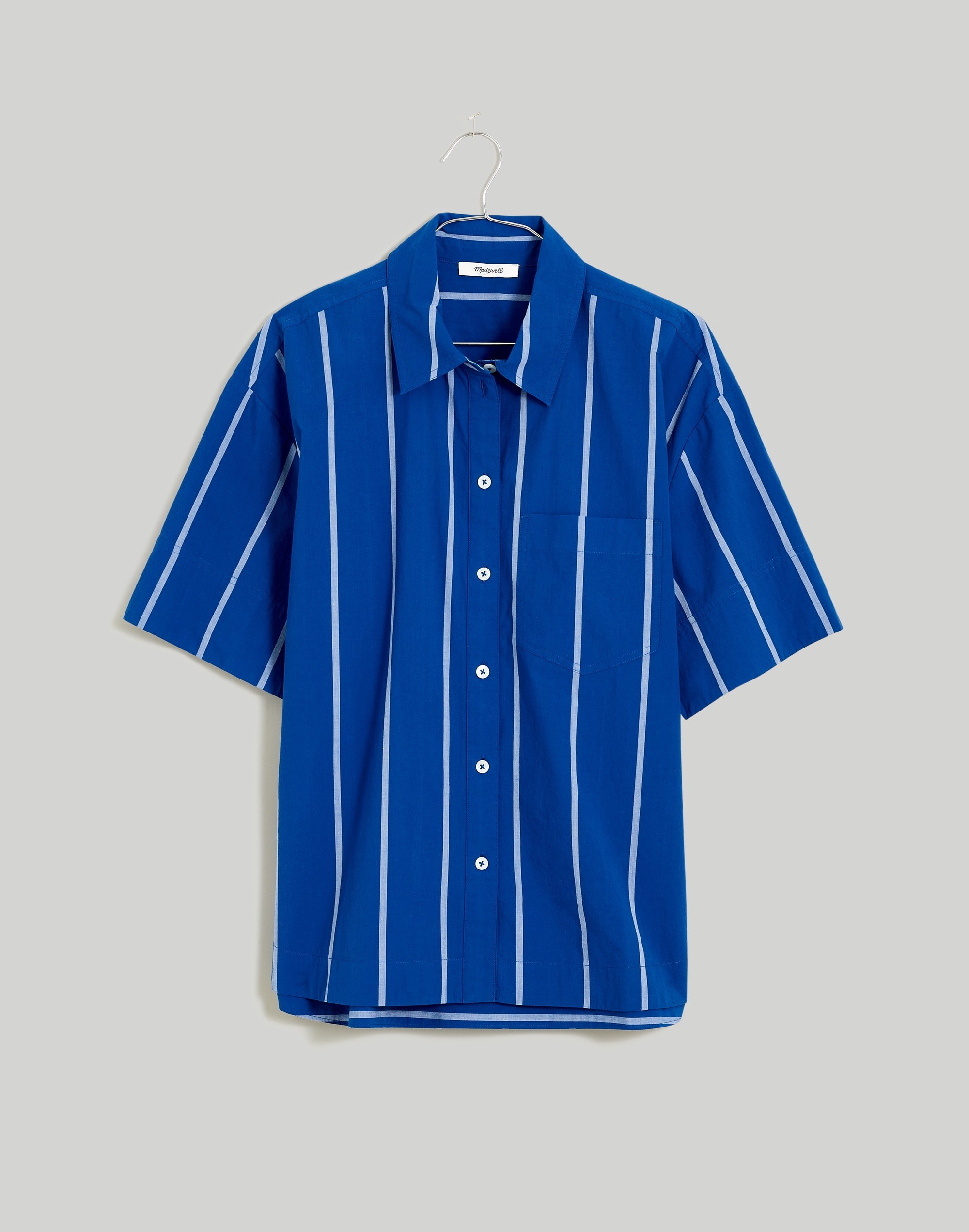 Oversized Boxy Button-Up Shirt in Signature Poplin