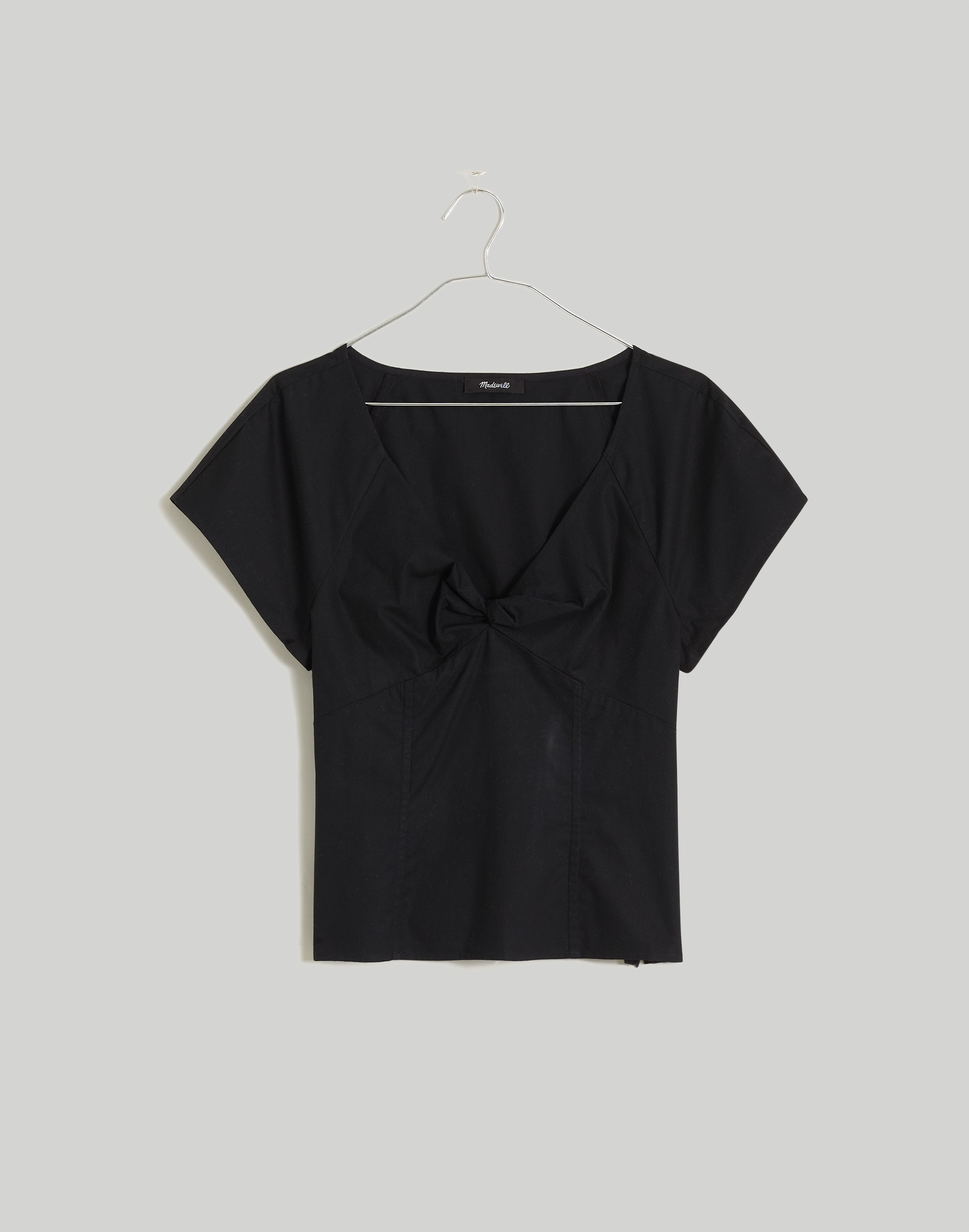 Twist-Front Seamed Top in Poplin