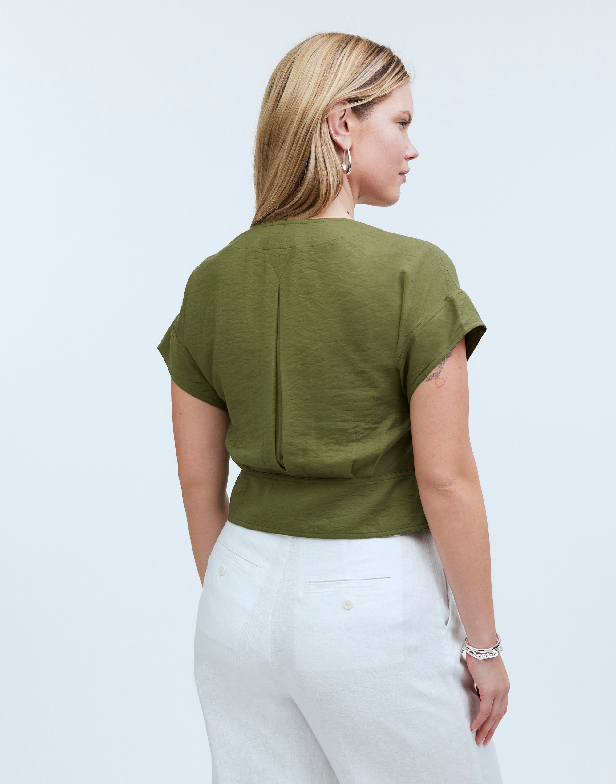 Pleated Short-Sleeve Top