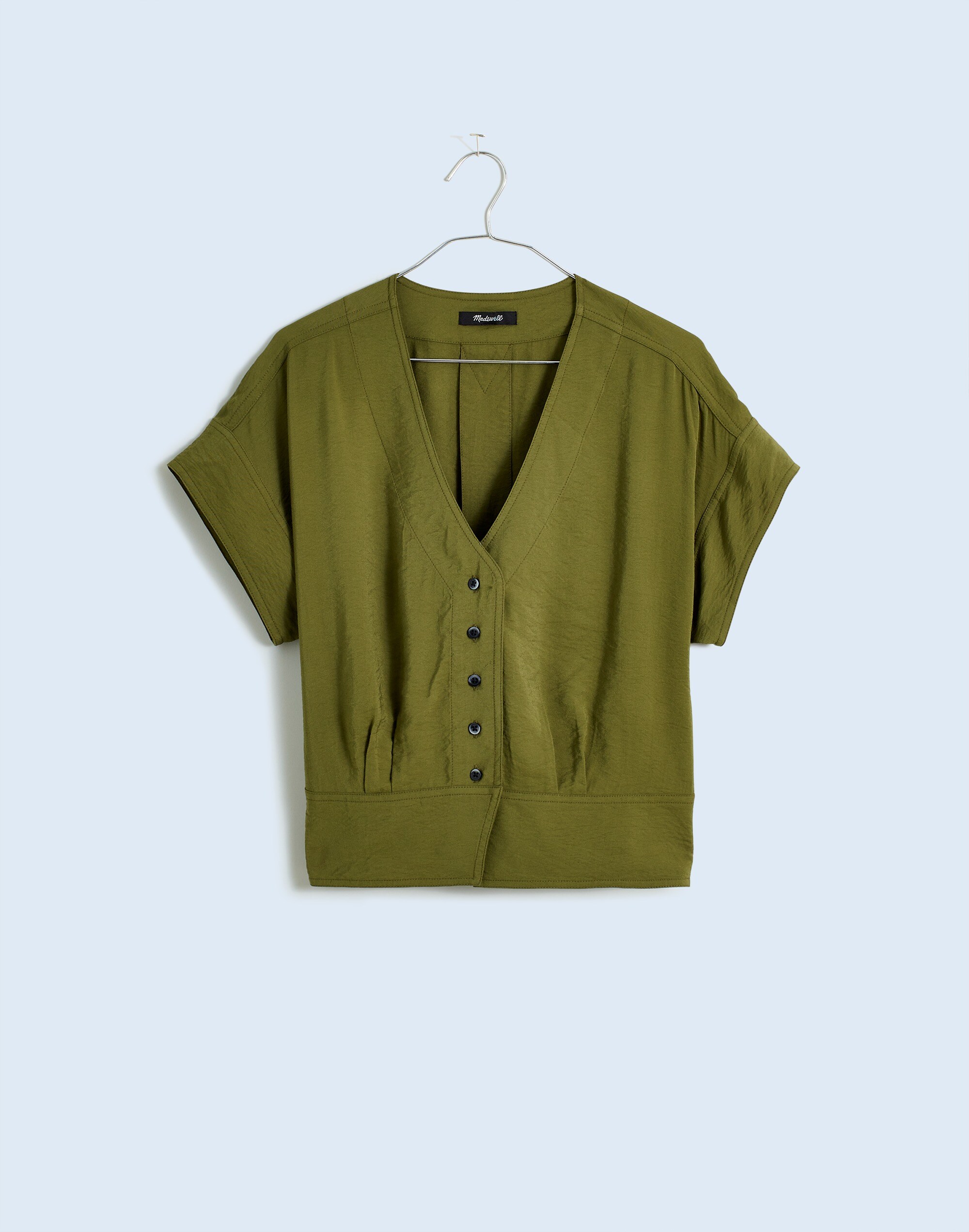 Pleated Short-Sleeve Top