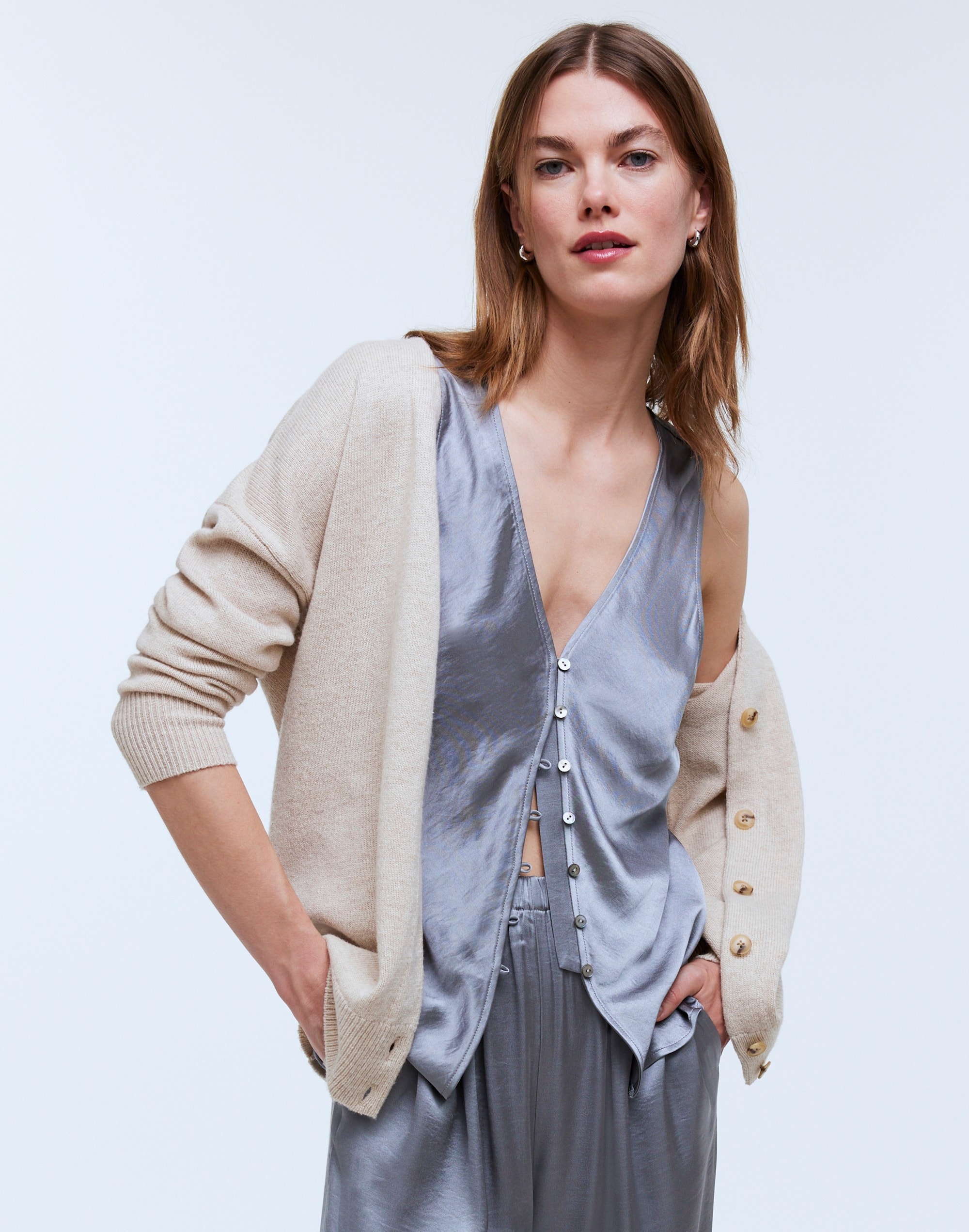 トップス Satin chic vest WDIRARA Women's Zip Up Sleeveless Sparkly Metallic Lightweight