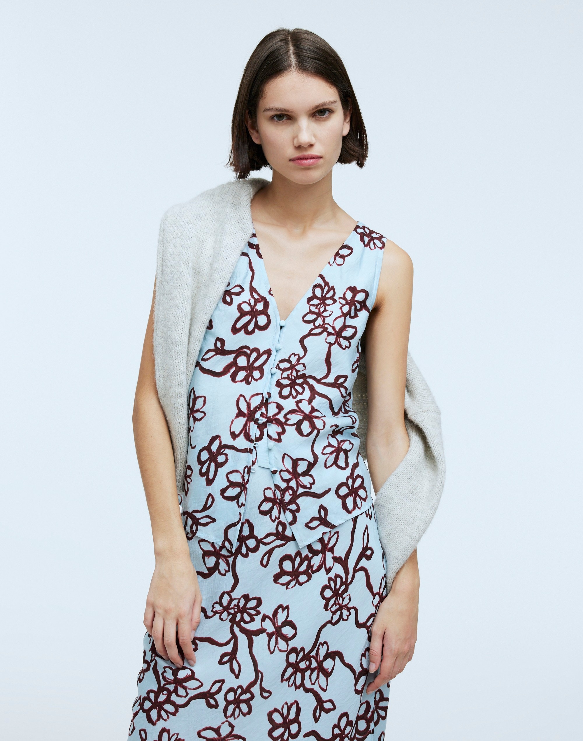 Cutaway Vest Top in Floral