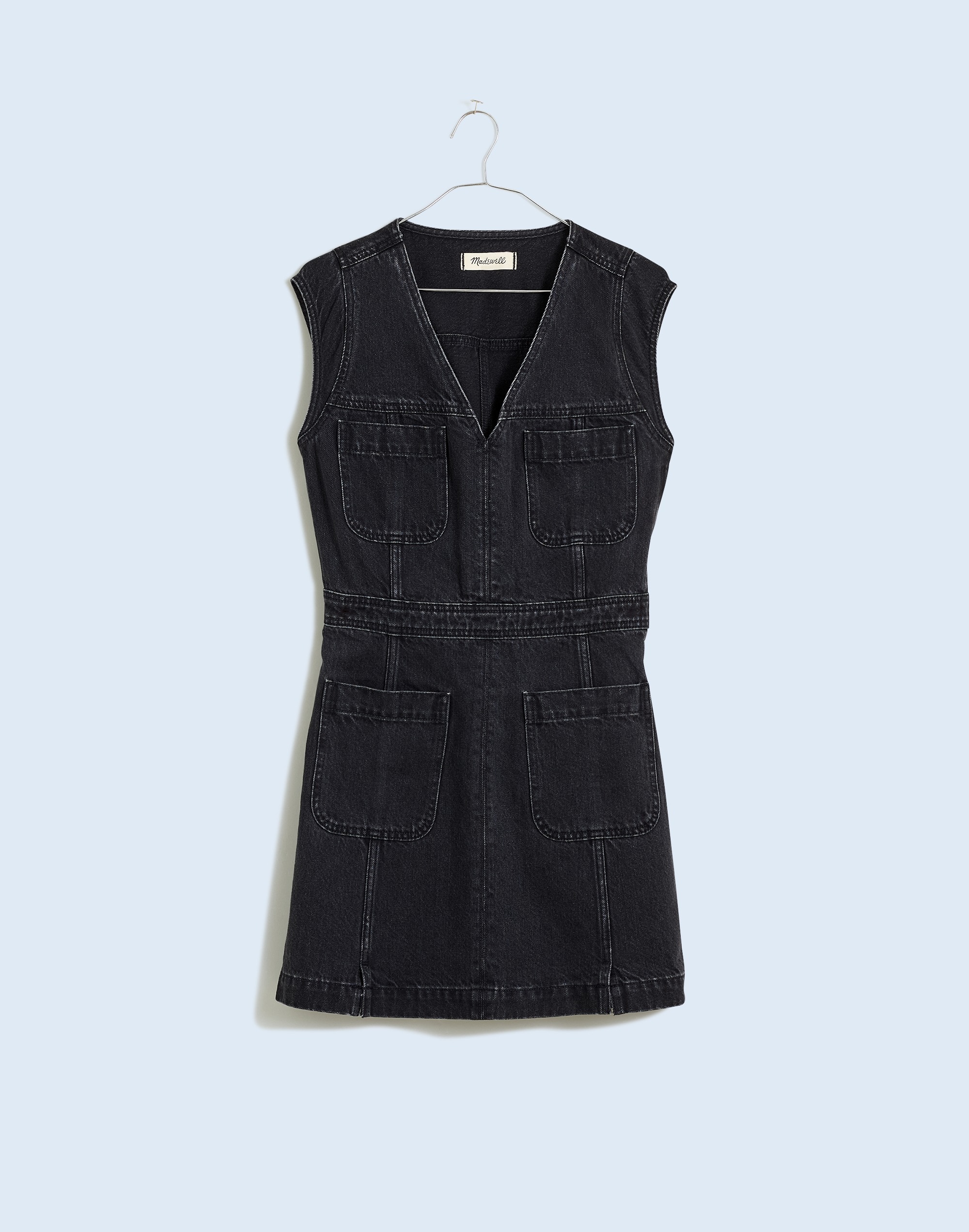 Denim Cap-Sleeve Mini Dress Tarrybrook Wash