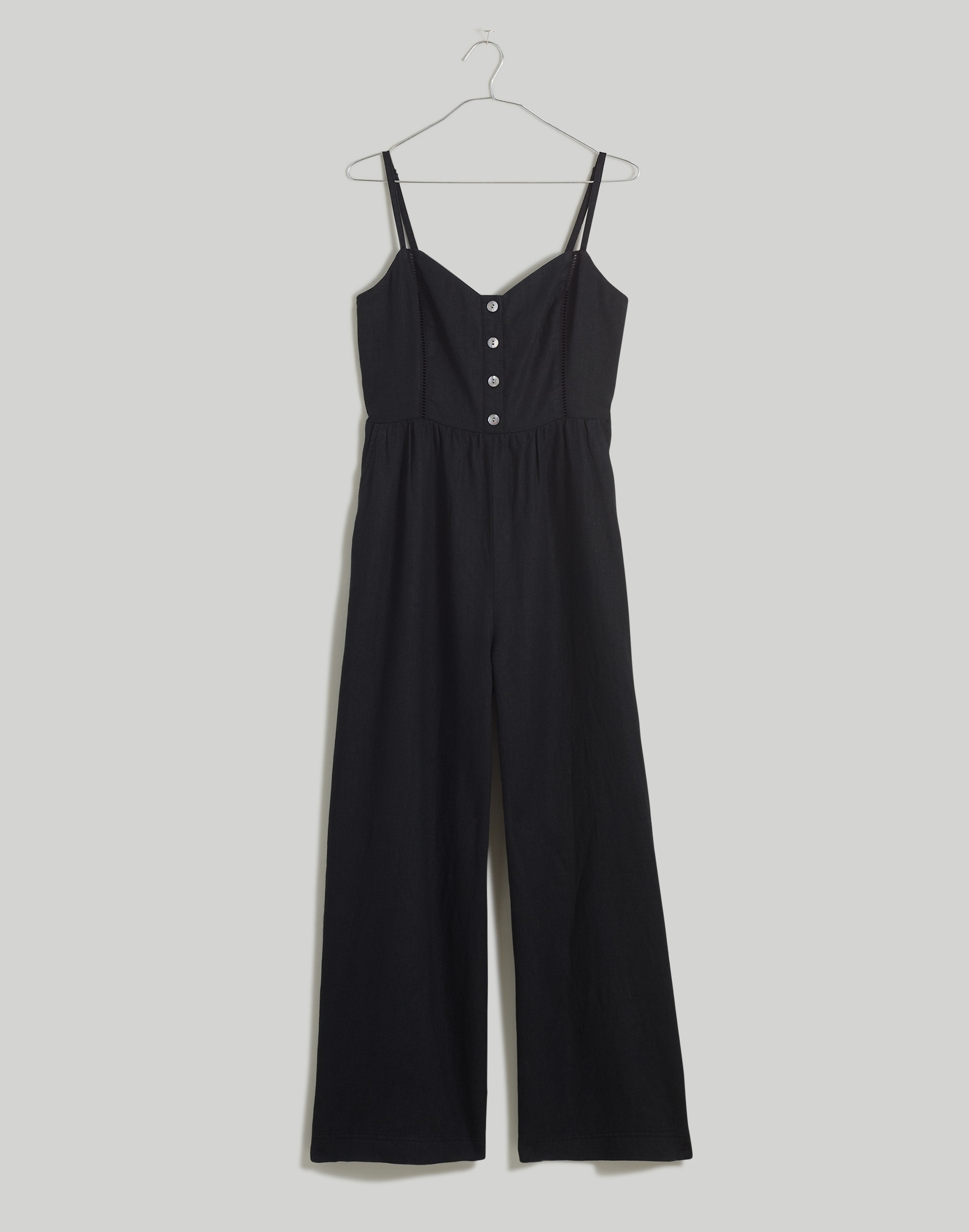 Sleeveless Wide-Leg Jumpsuit in 100% Linen