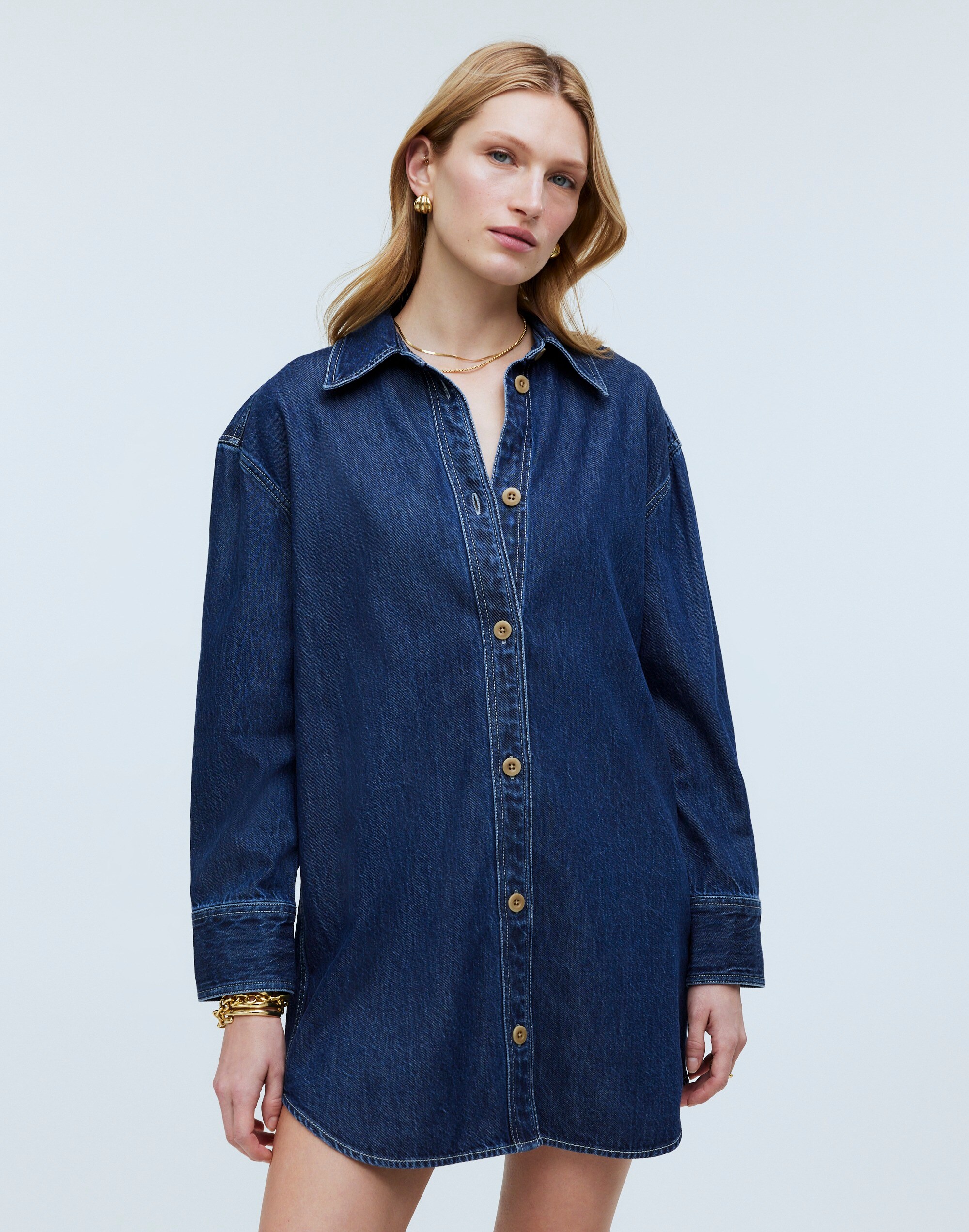 Denim Oversized Mini Shirtdress