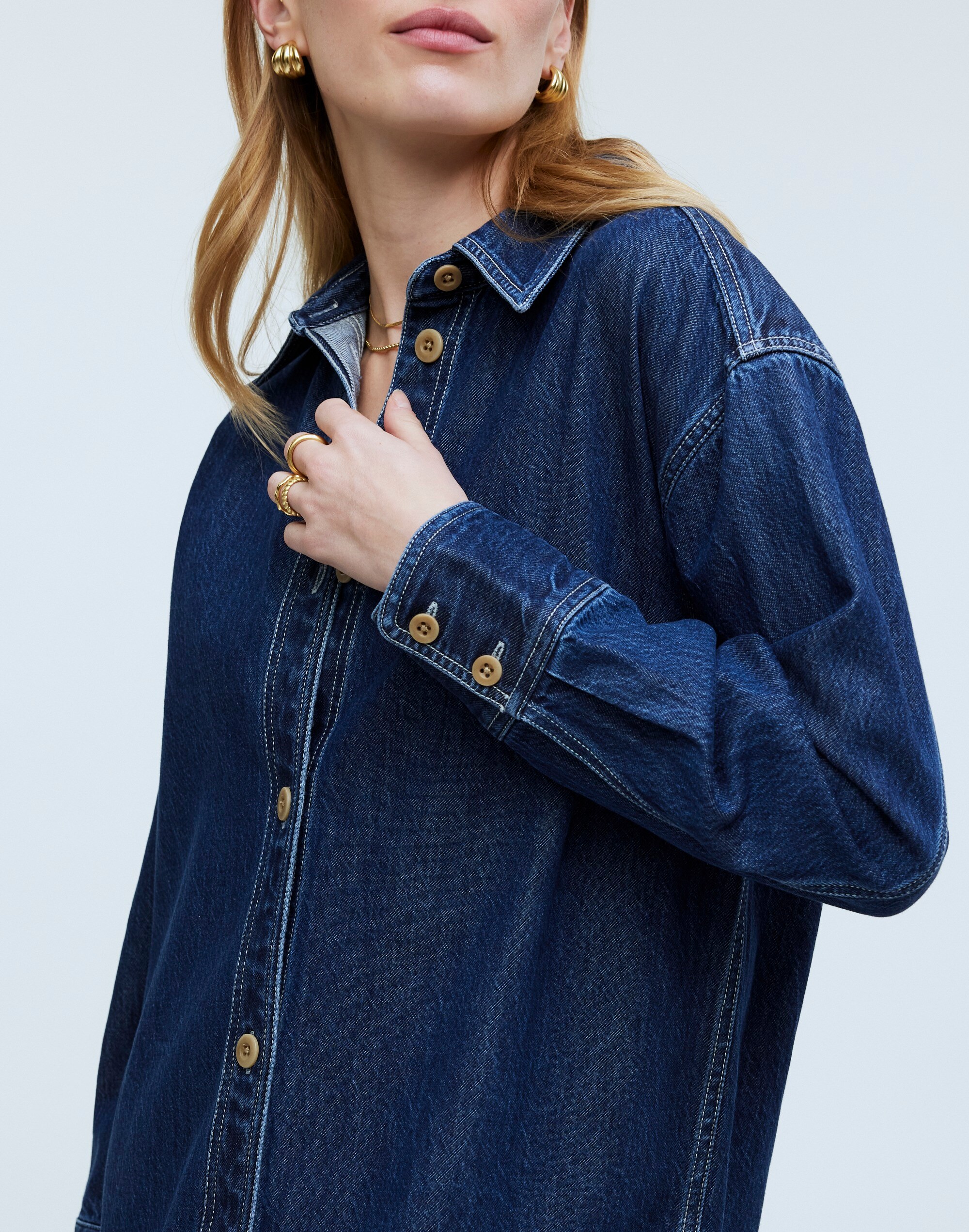 Denim Oversized Mini Shirtdress
