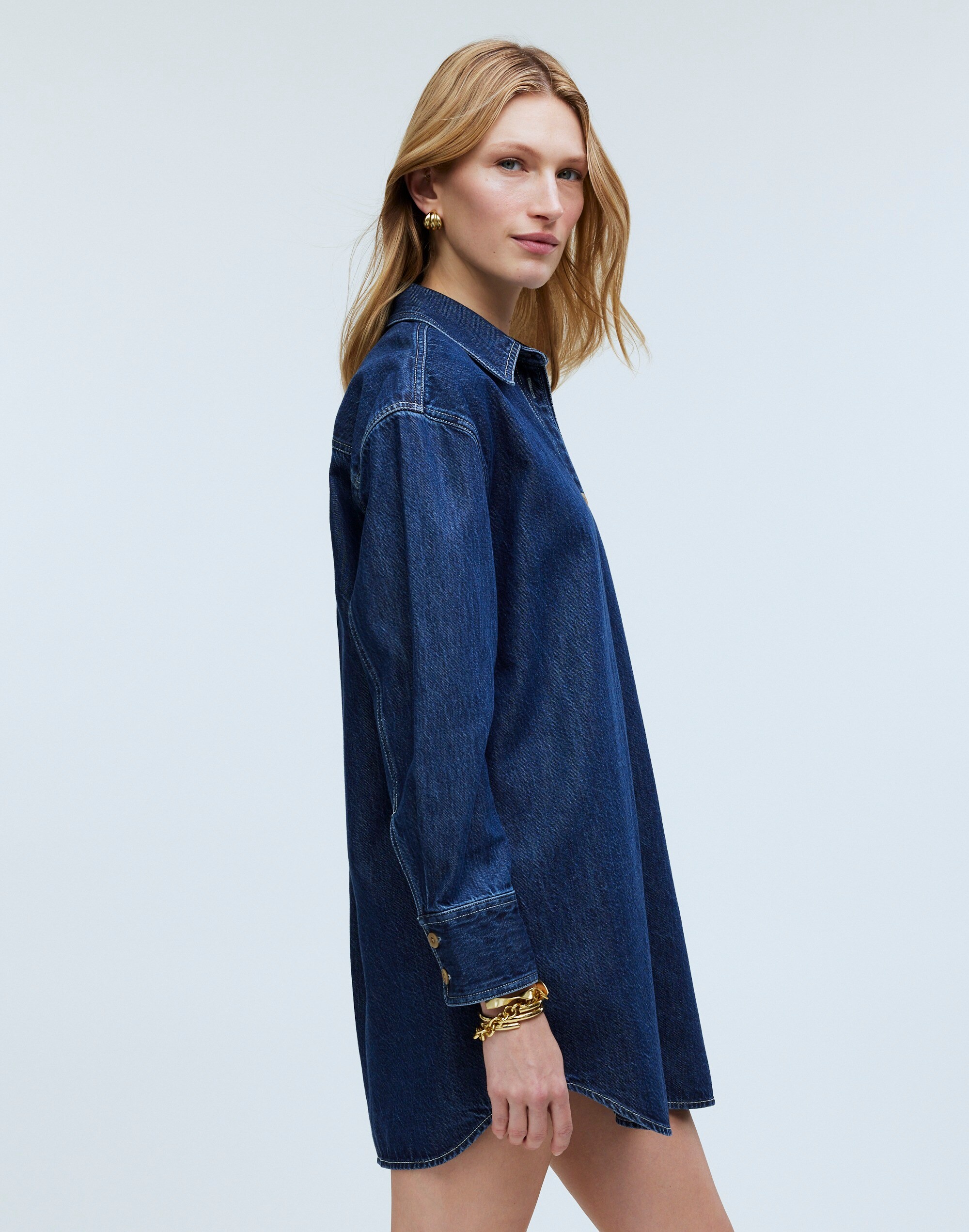 Denim Oversized Mini Shirtdress