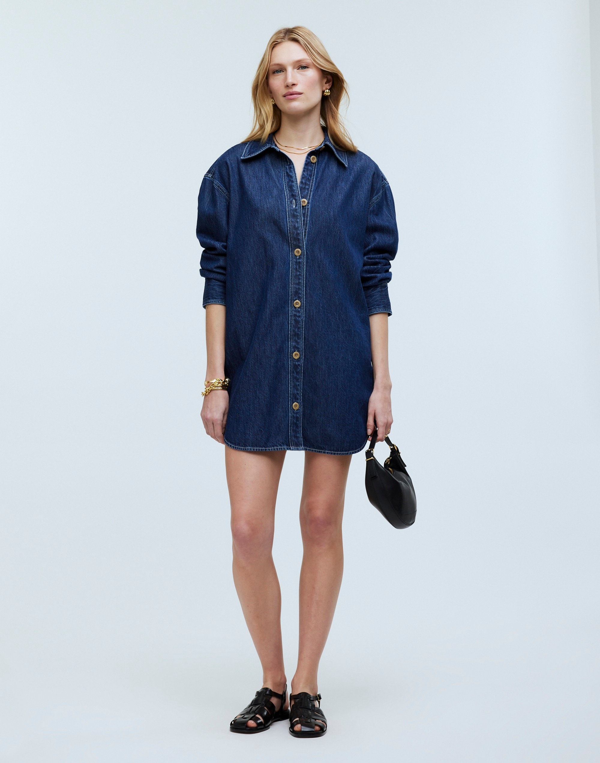 Denim Oversized Mini Shirtdress