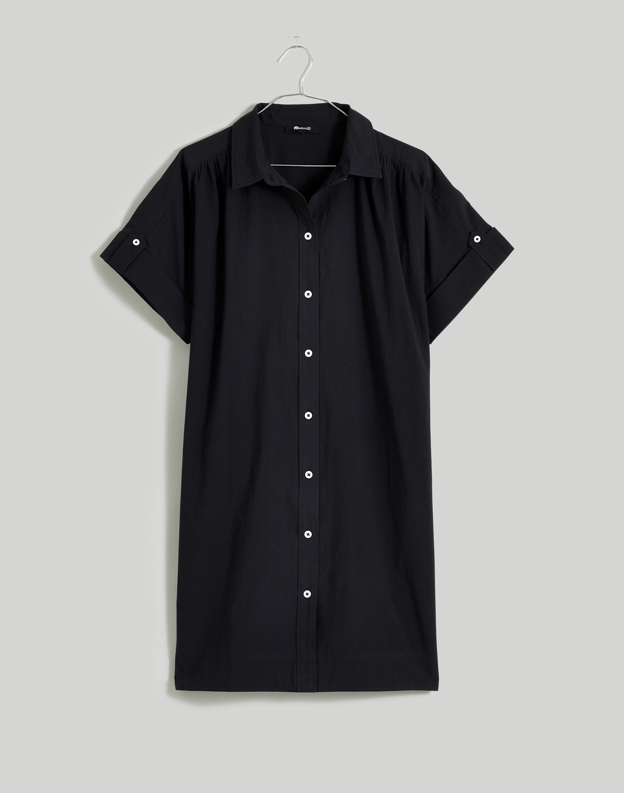 Collared Button-Front Mini Shirtdress