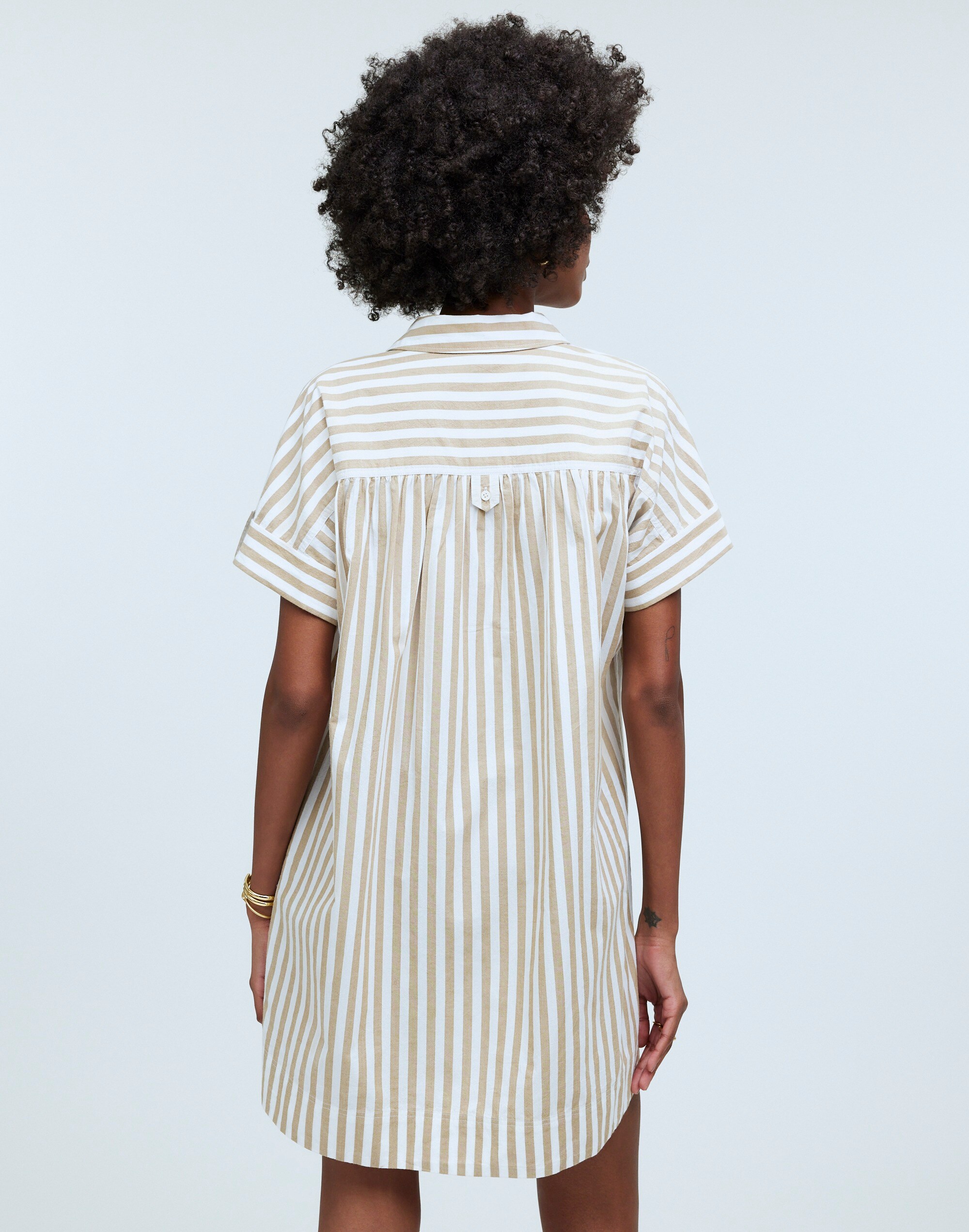 Collared Button-Front Mini Shirtdress