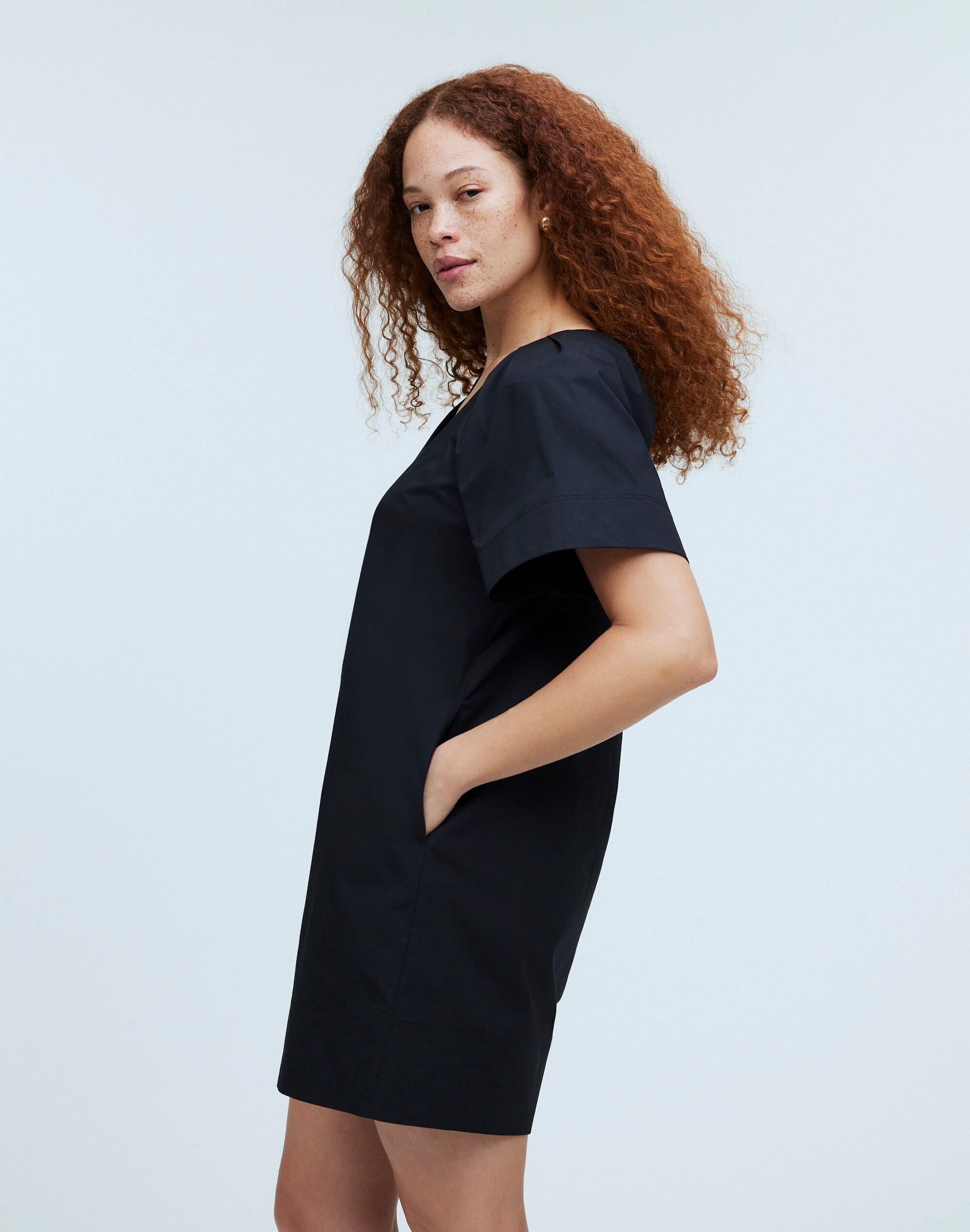 V-Neck Mini Shirtdress