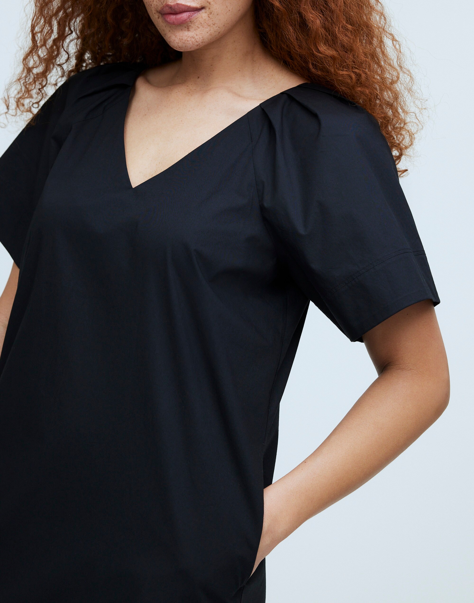 V-Neck Mini Shirtdress