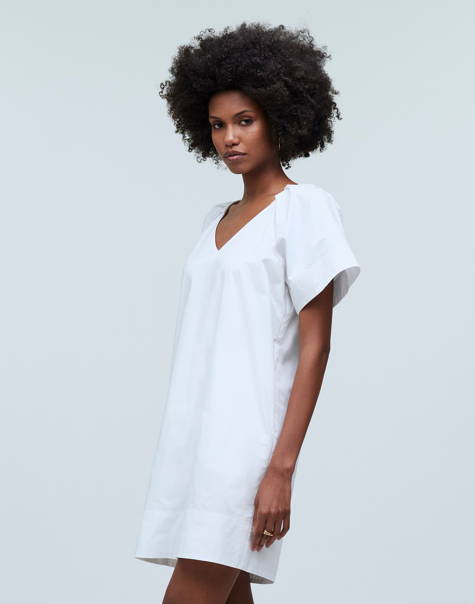 V-Neck Mini Shirtdress